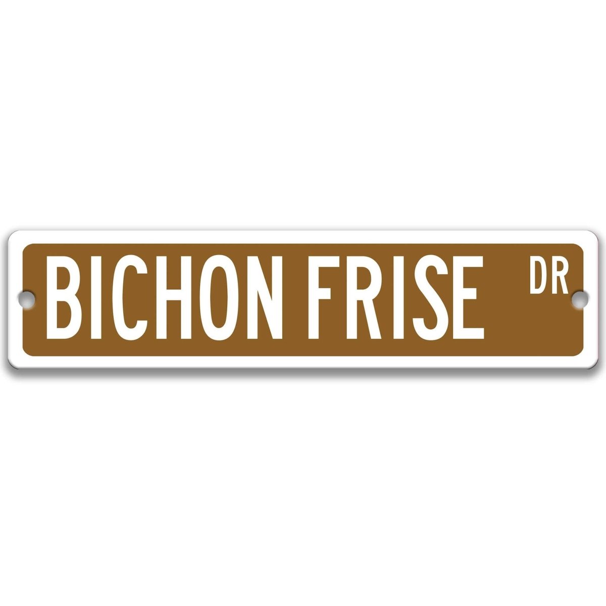Green Bichon Frise DR aluminum street sign with white lettering