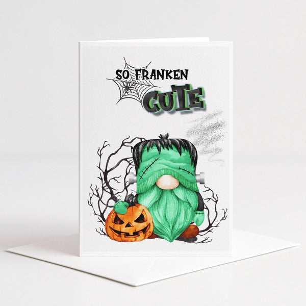So Franken Cute Halloween Gnome Card