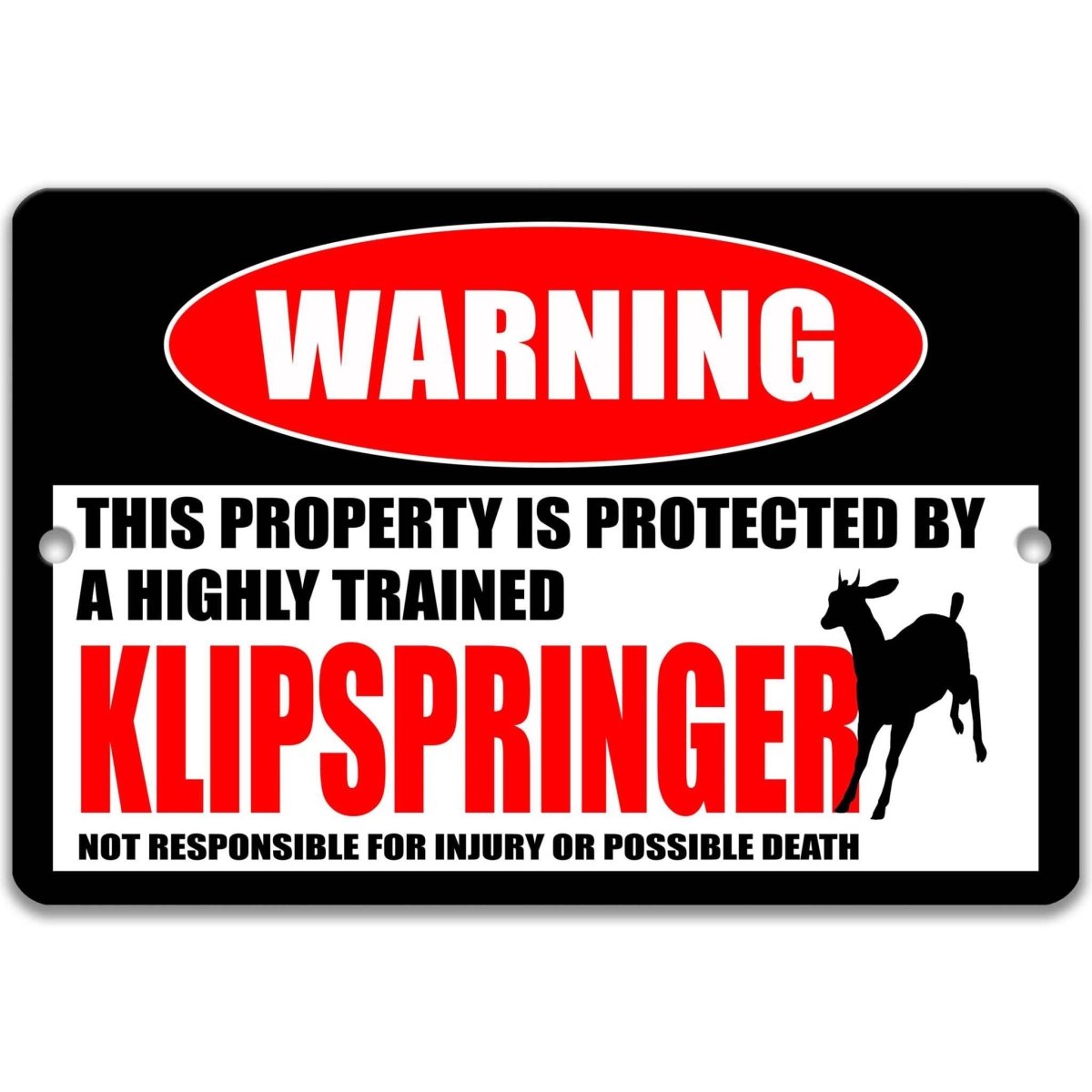 Klipspringer Metal Warning Sign
