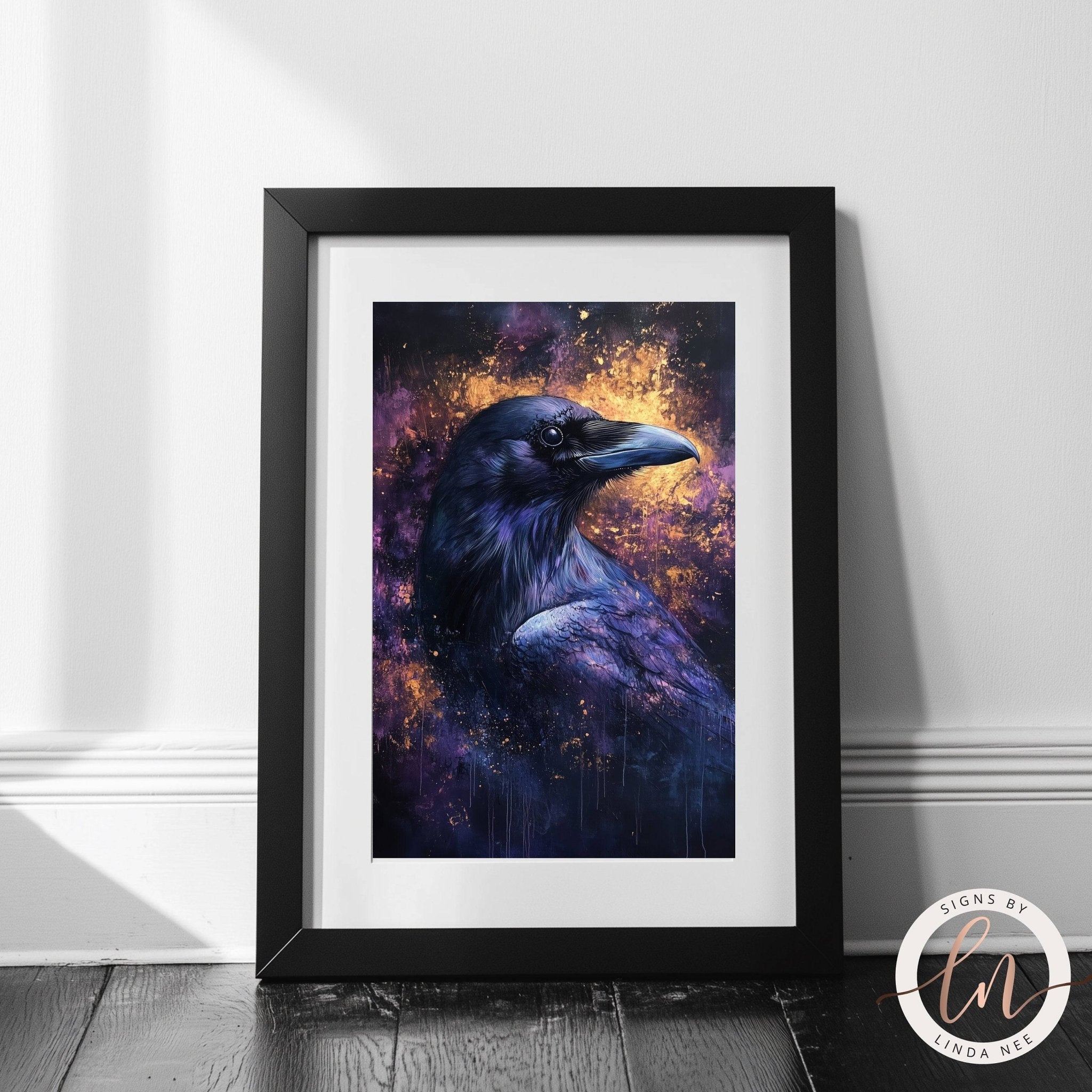 Fantasy Raven Portrait Wall Art - Metal or Paper
