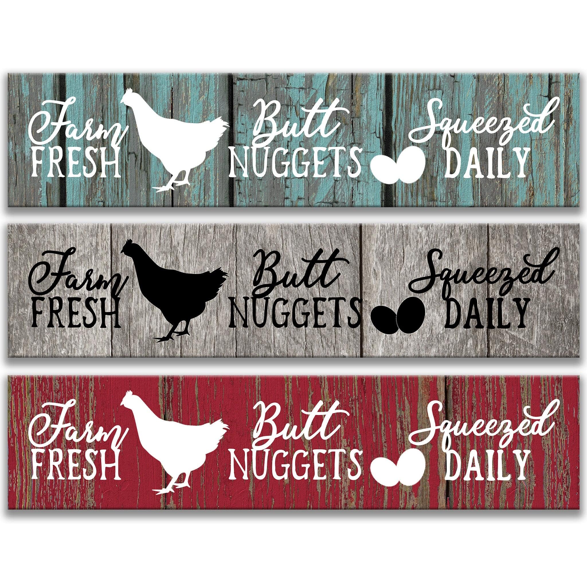 Farm Fresh Butt Nuggets Squeezed Daily Metal Sign