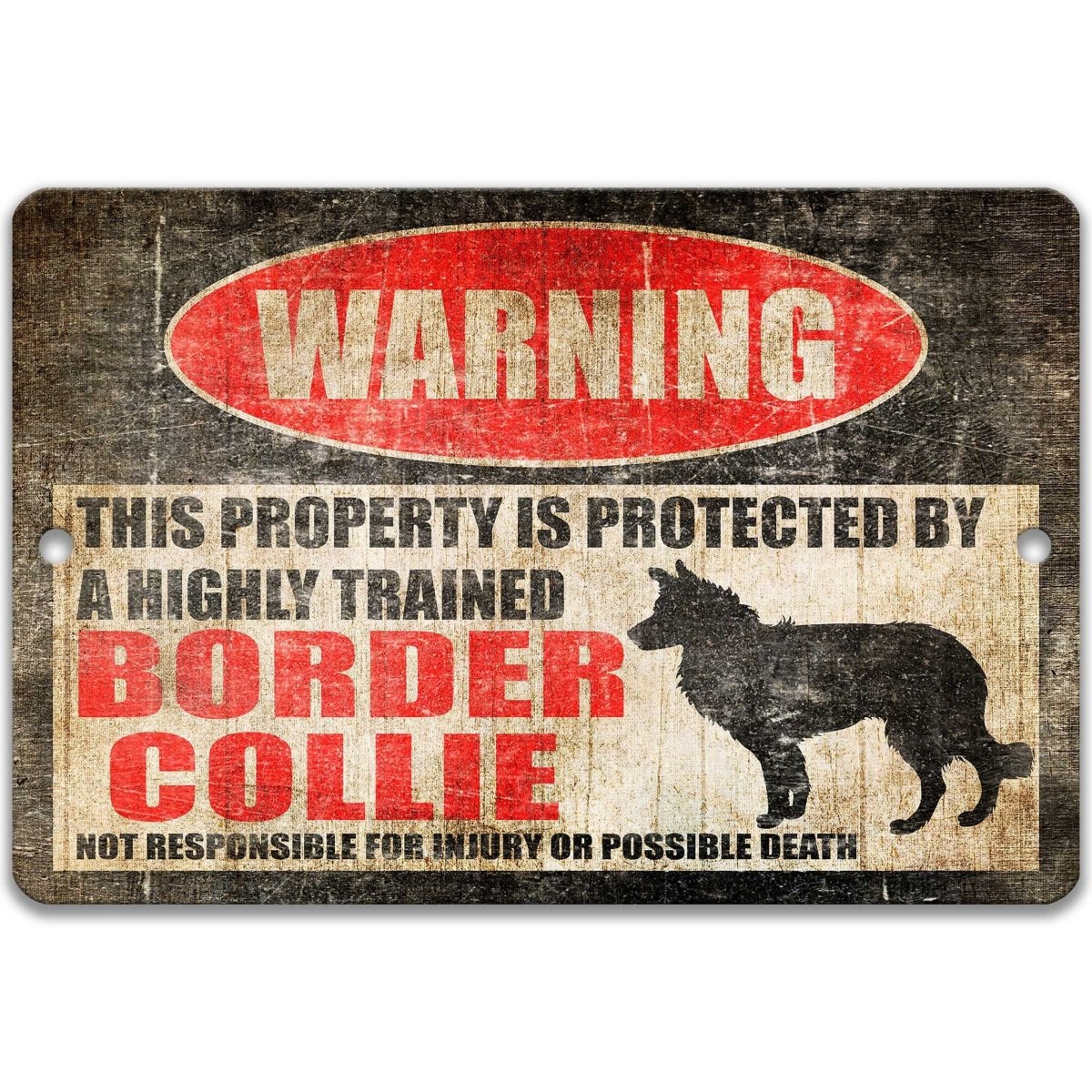 Funny Border Collie Warning Sign