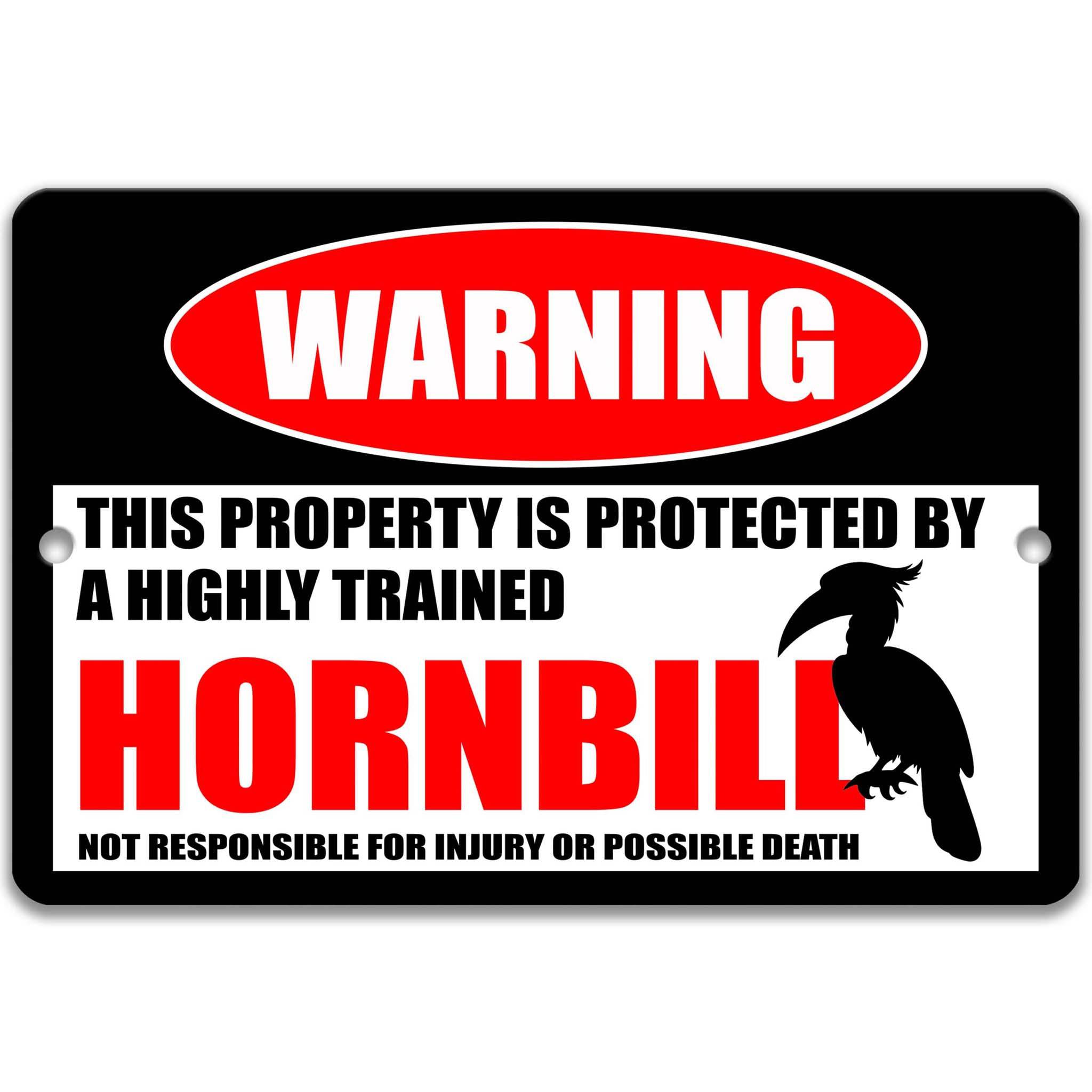 Funny Hornbill Warning Sign
