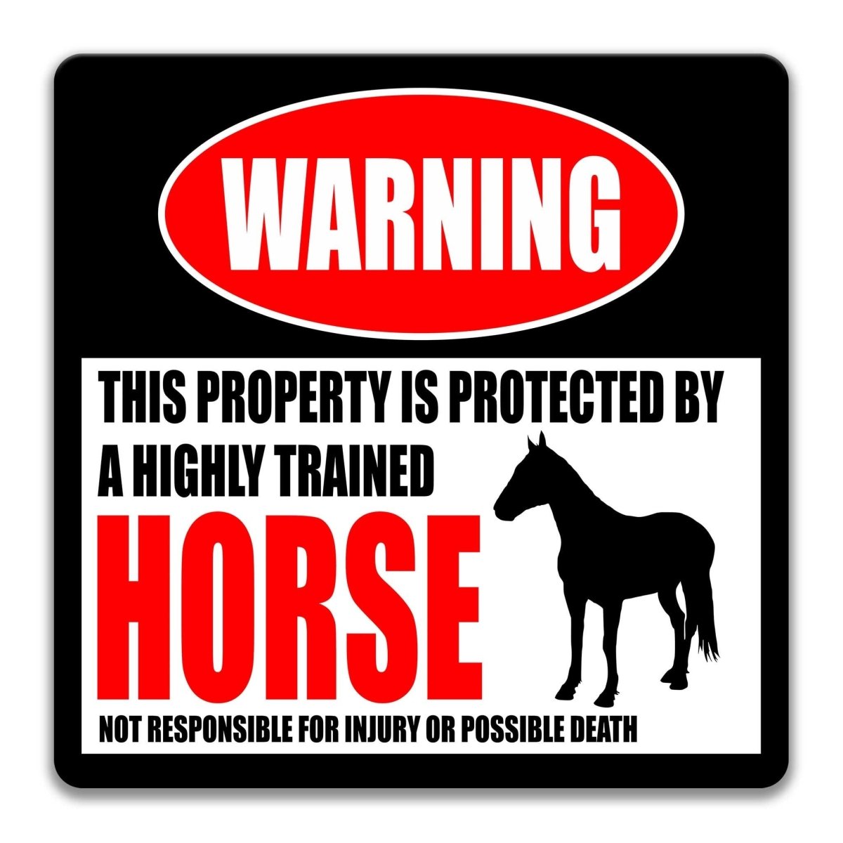 Funny Horse Barn Warning Sign