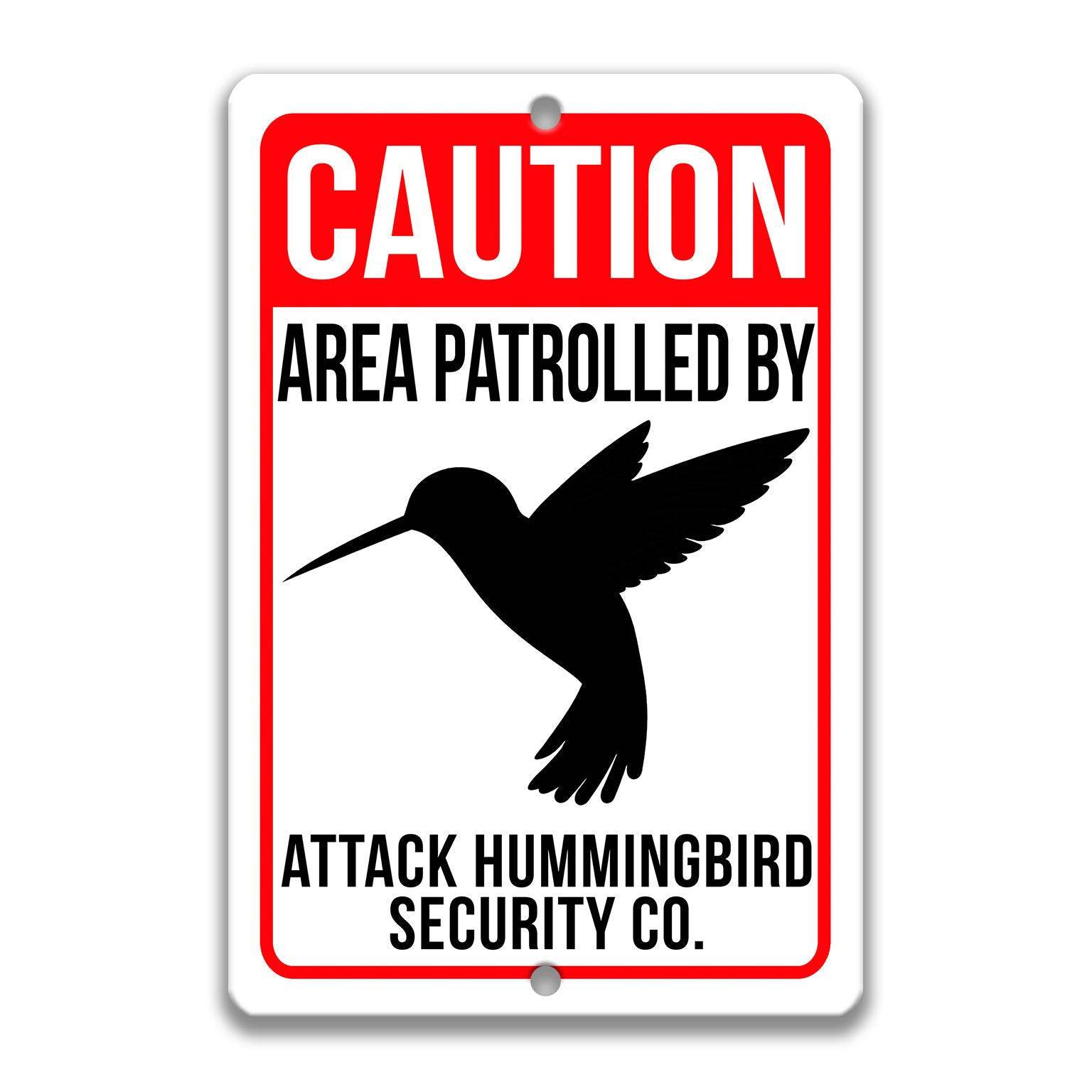 Funny Hummingbird Garden Metal Sign