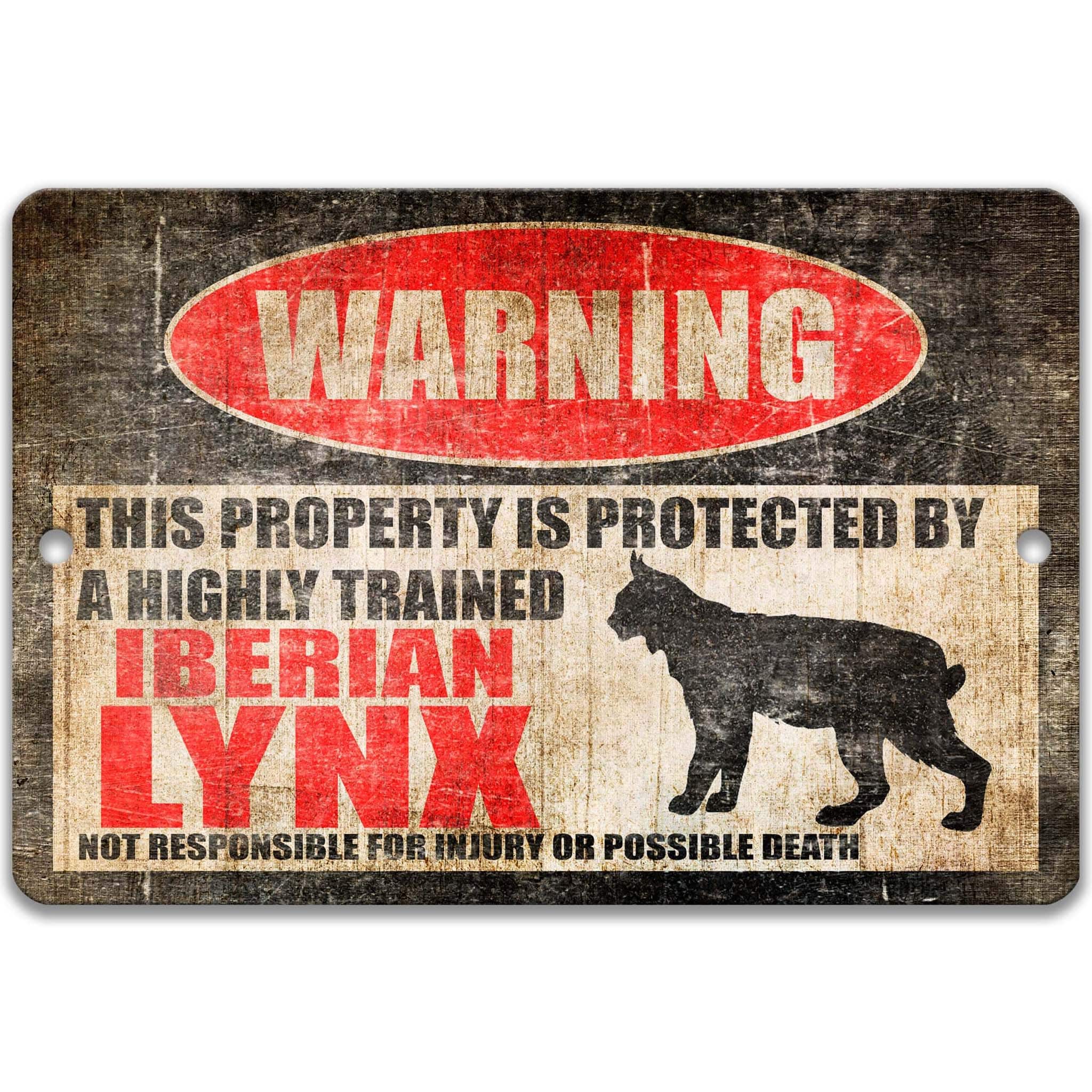 Funny Iberian Lynx Warning Sign, Spanish Lynx, Felines