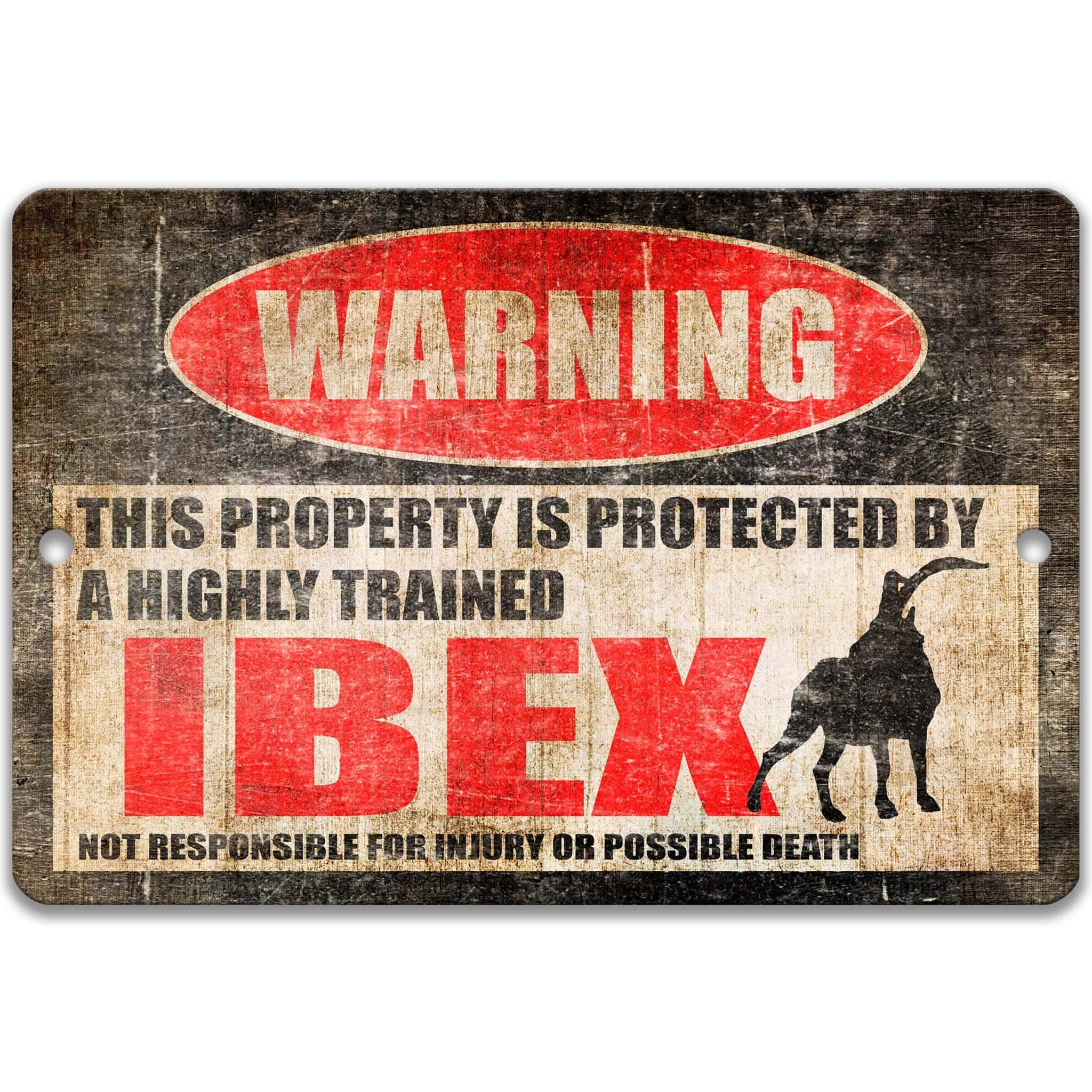 Funny Ibex Warning Sign, Mountain Goat, Alpine Goats