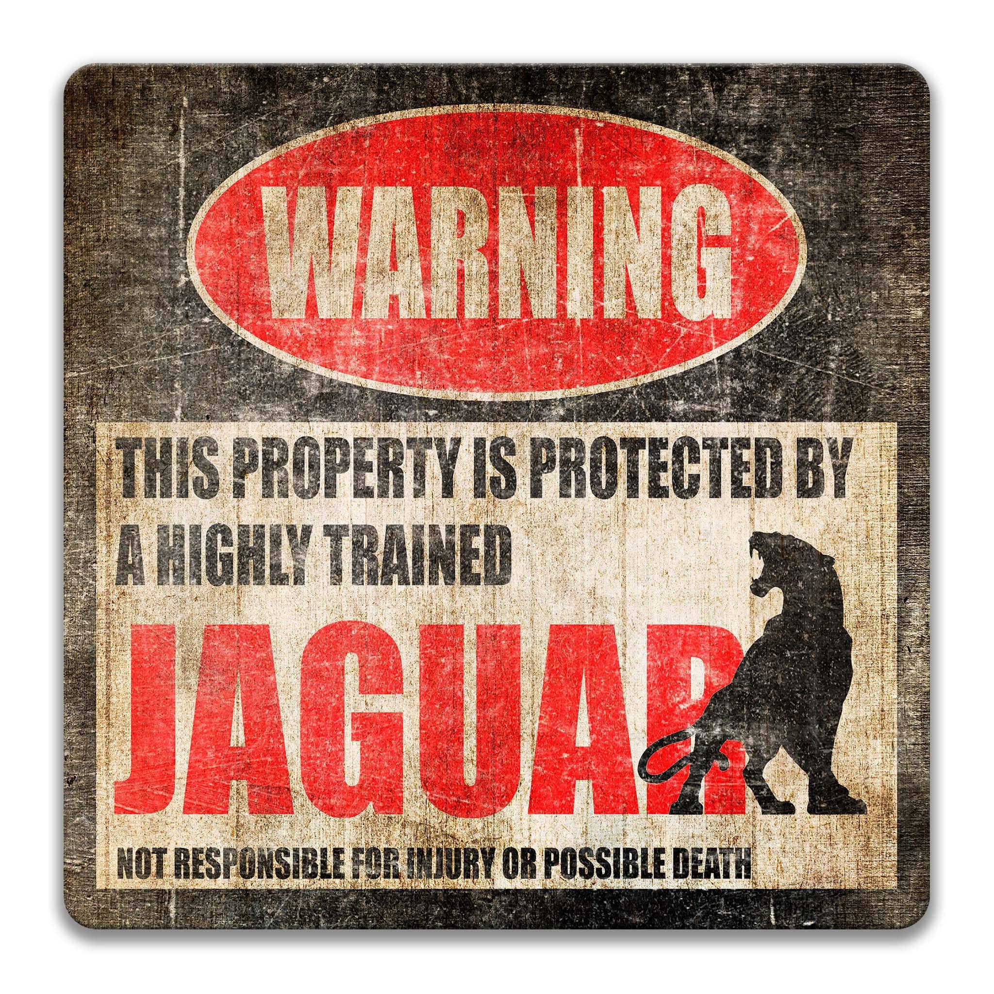 Funny Jaguar Warning Sign, Big Cat Lover, Panther, Puma, Cougar, Feline, Leopard