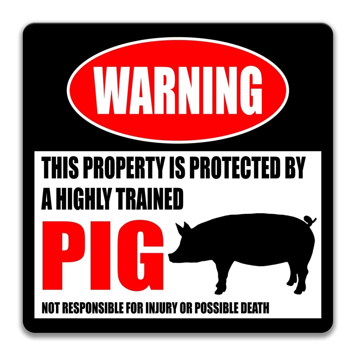 Funny Pig Farm Warning Sign