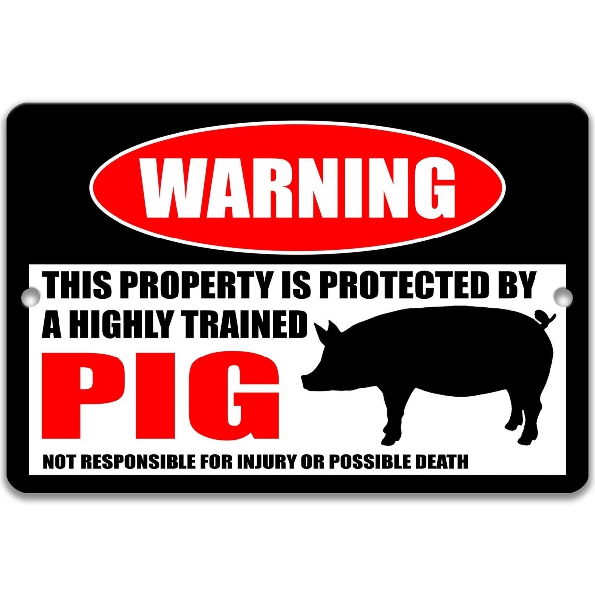 Funny Pig Farm Warning Sign