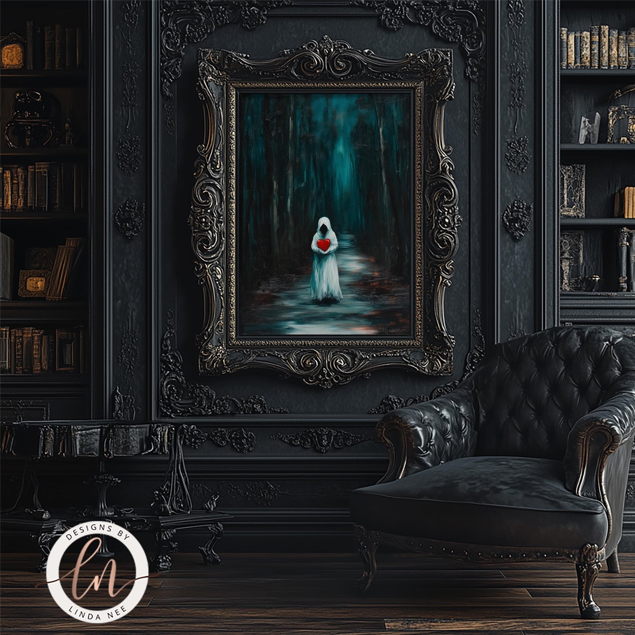 Ghost Holding Heart Print