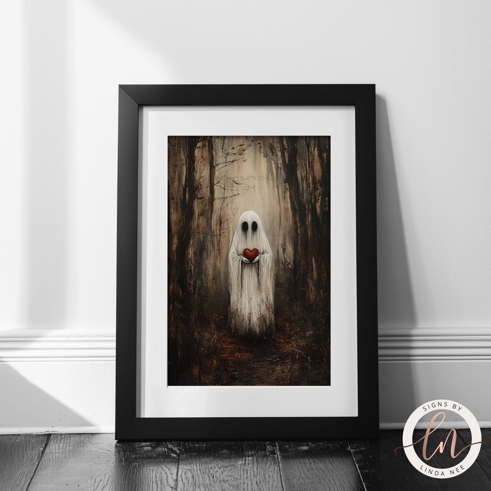 Ghost with Heart Print