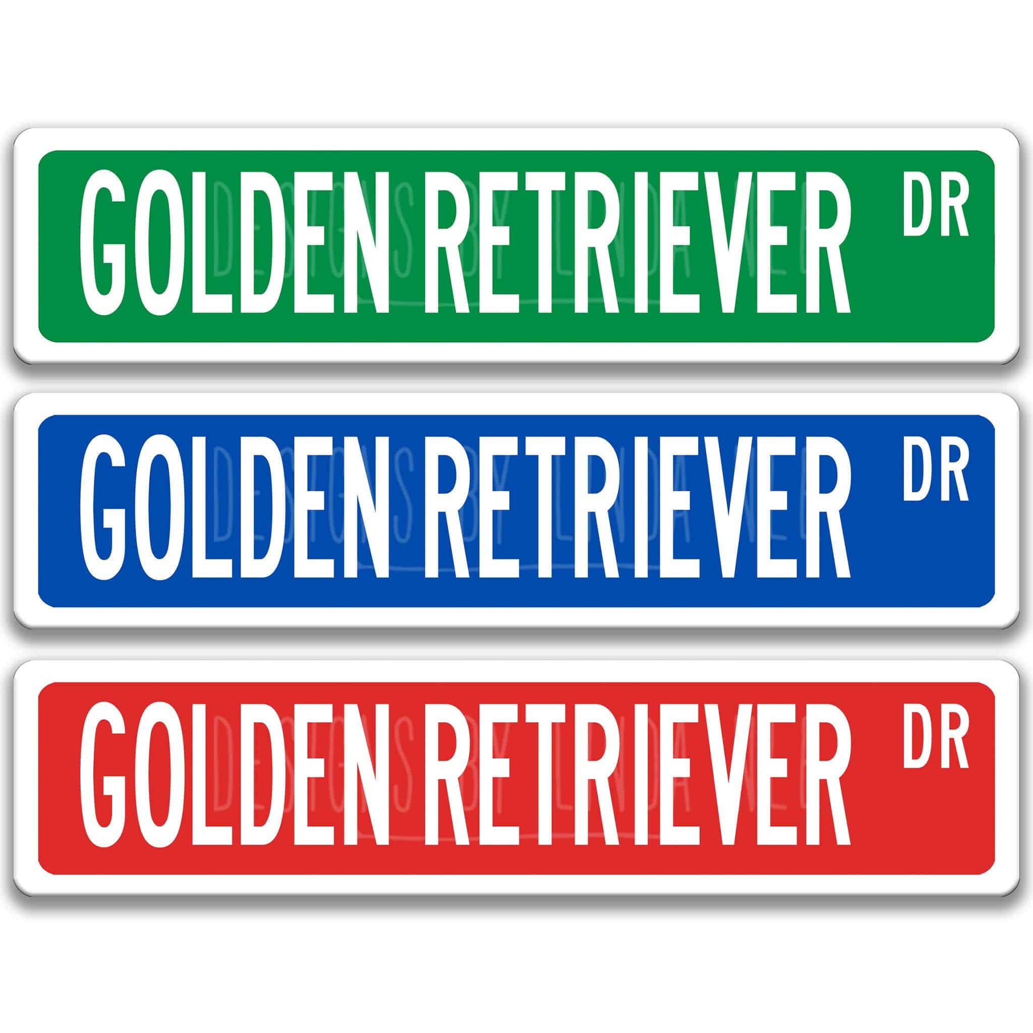 Golden Retriever Dog Metal Street SignDesigns by Linda Nee