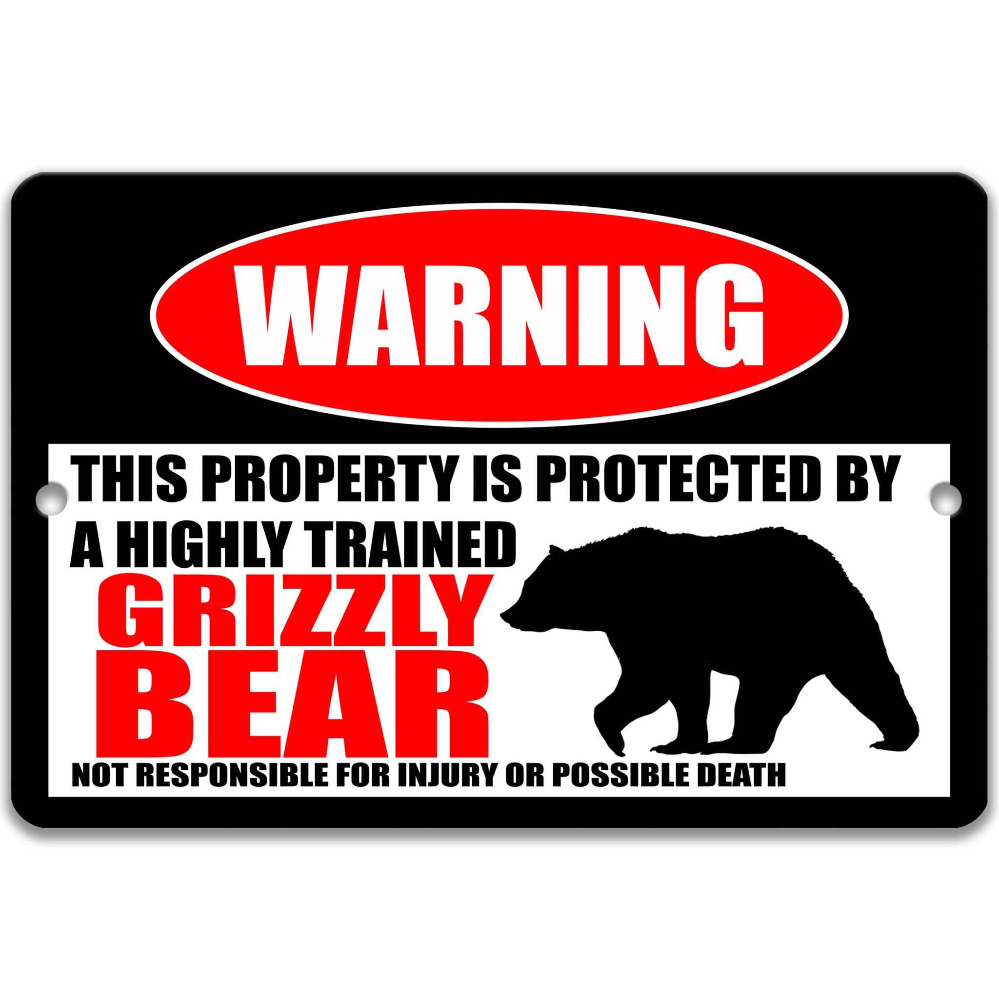 Grizzly Bear Metal Sign, Grizzly Bear Warning, Alaskan Animals, Brown Bear
