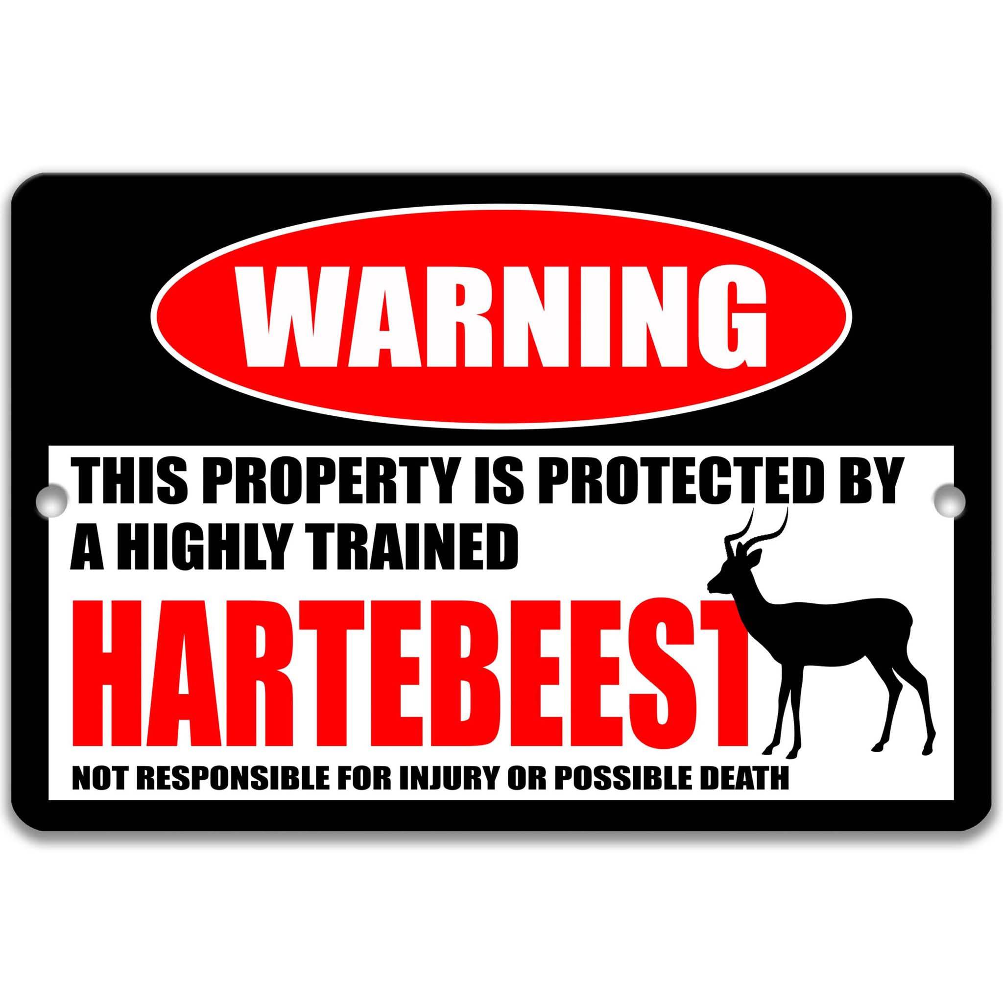 Hartebeest Metal Sign, Hartebeest Warning, Kongoni,, African Antelope