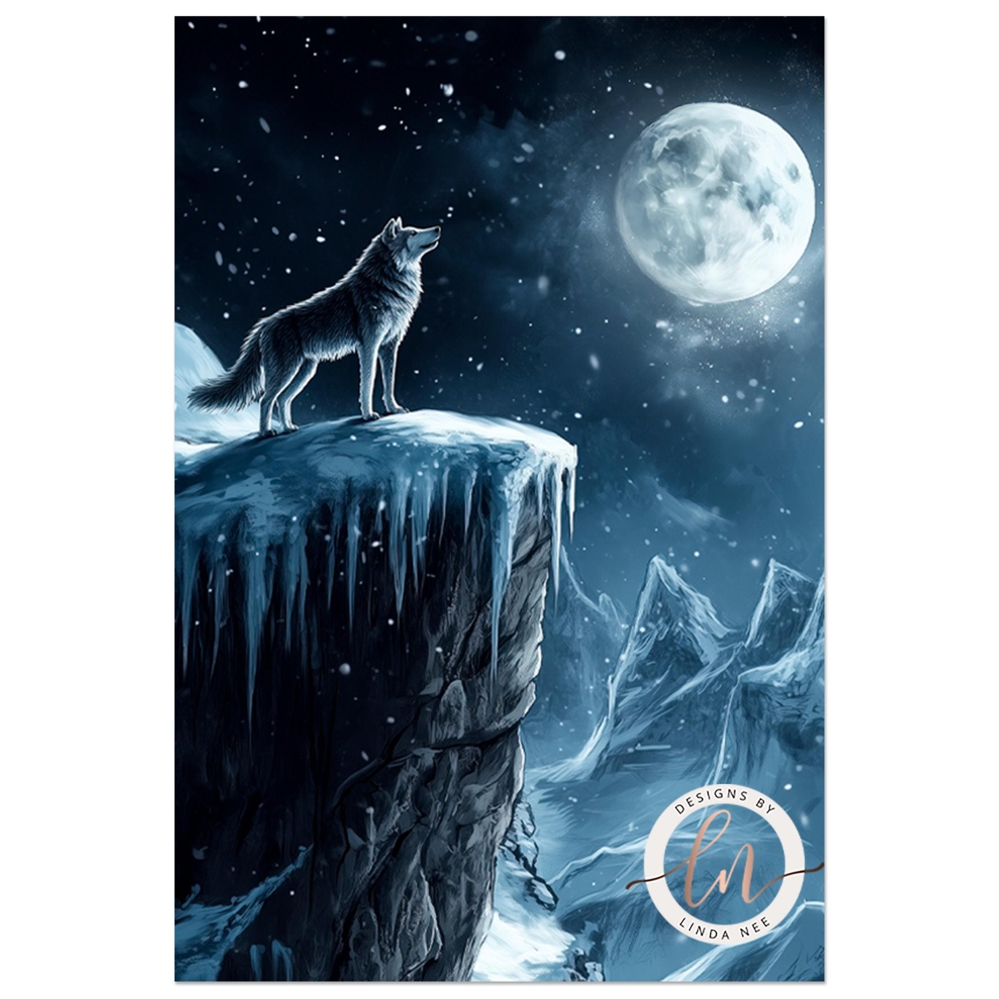 【中古】 At Night They Howl At The Moon Howl at the Moon Wolf Art - Metal & Fine Art Décor