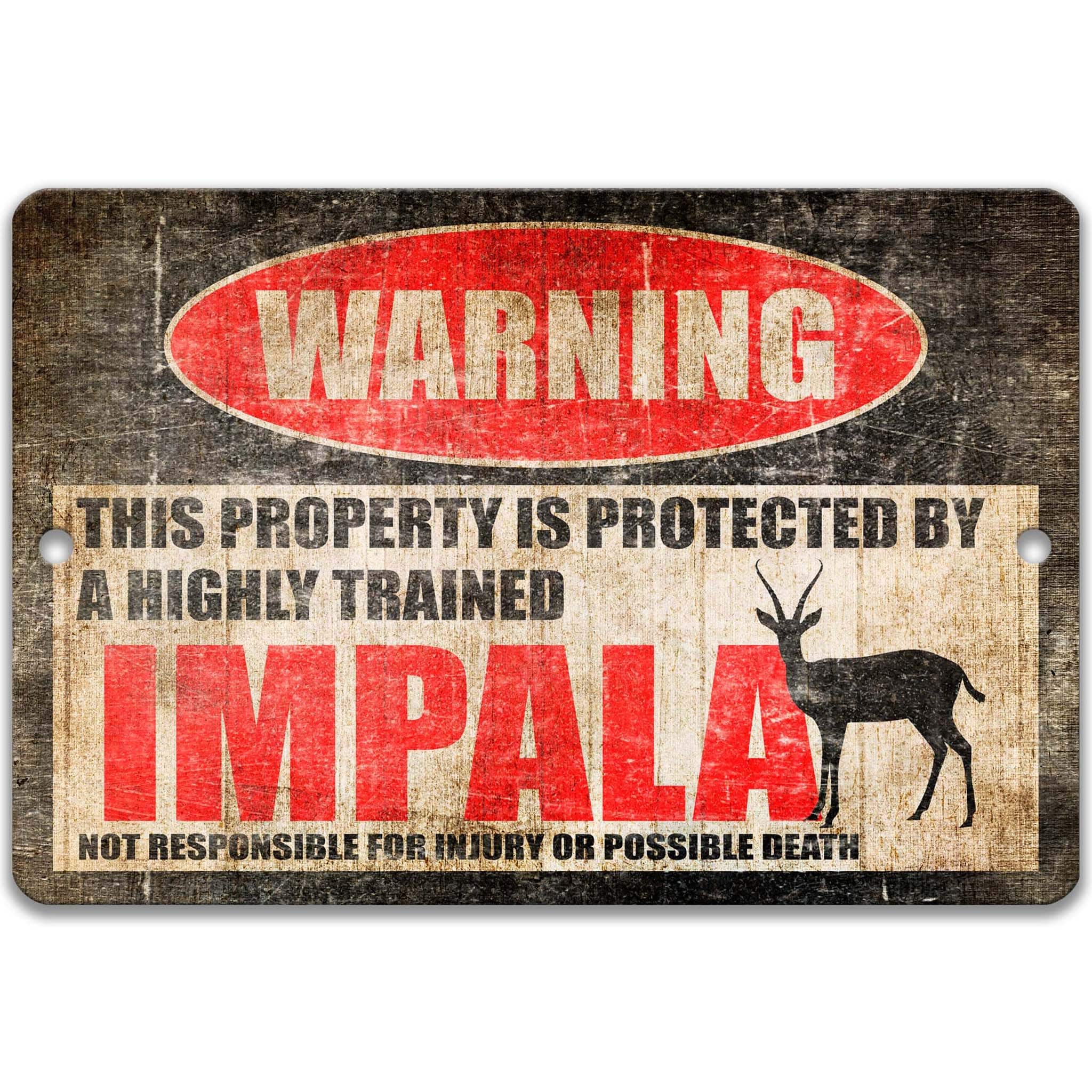 Impala Metal Sign, Impala Warning, Antelope Decor