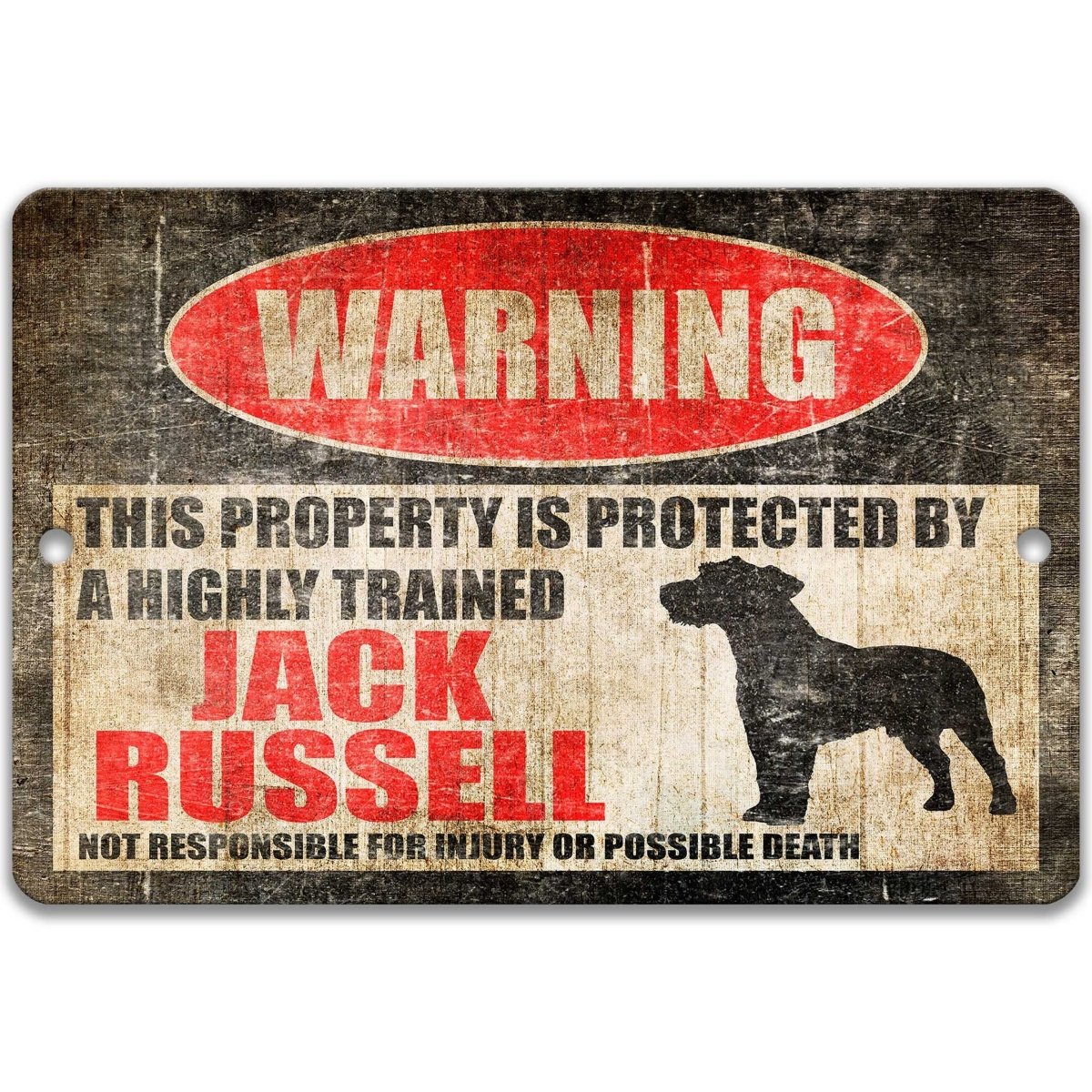 Jack Russell Warning Metal Sign