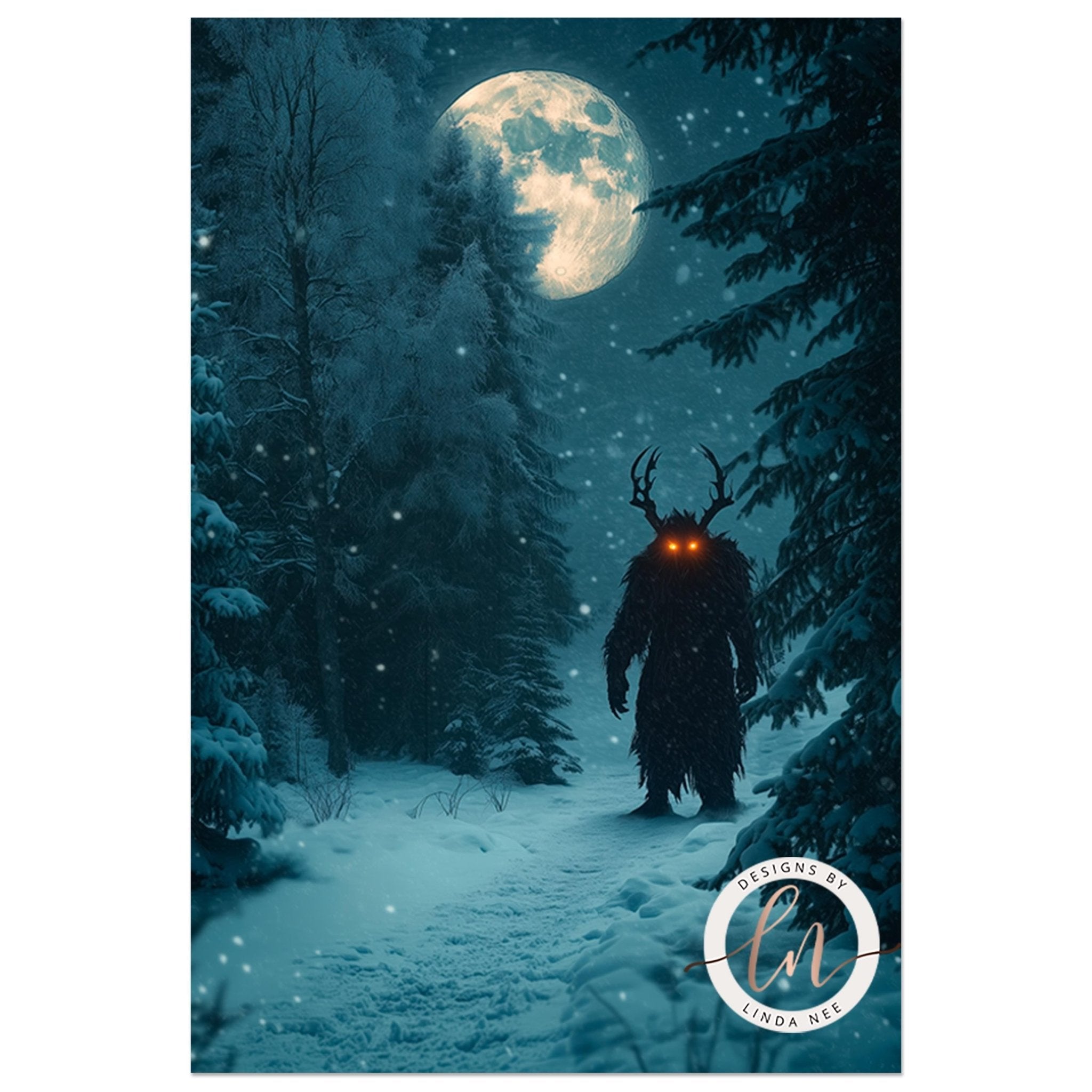 Krampus Gothic Christmas Wall Art - Dark Academia Decor