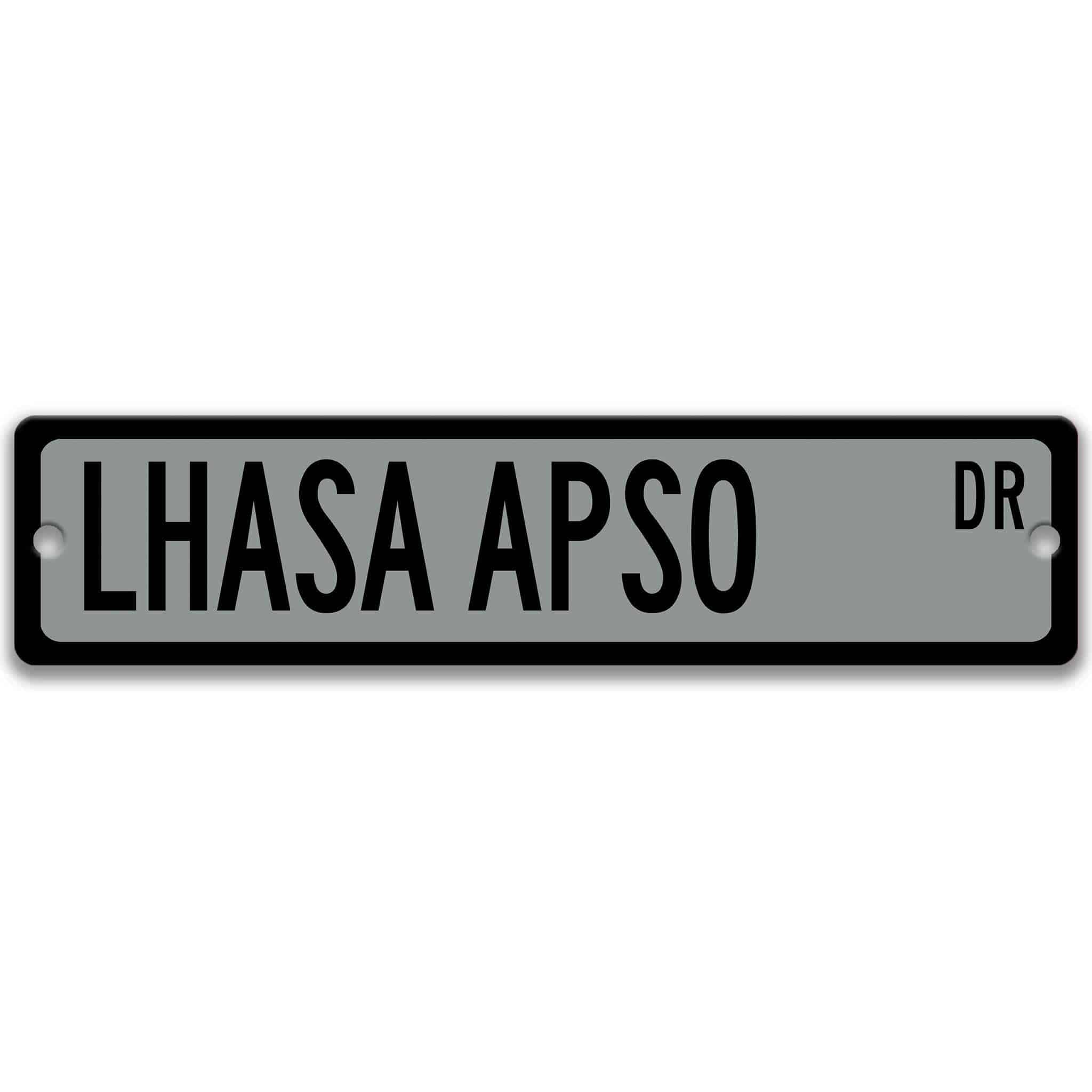 Lhasa Apso Dog Metal Street Sign