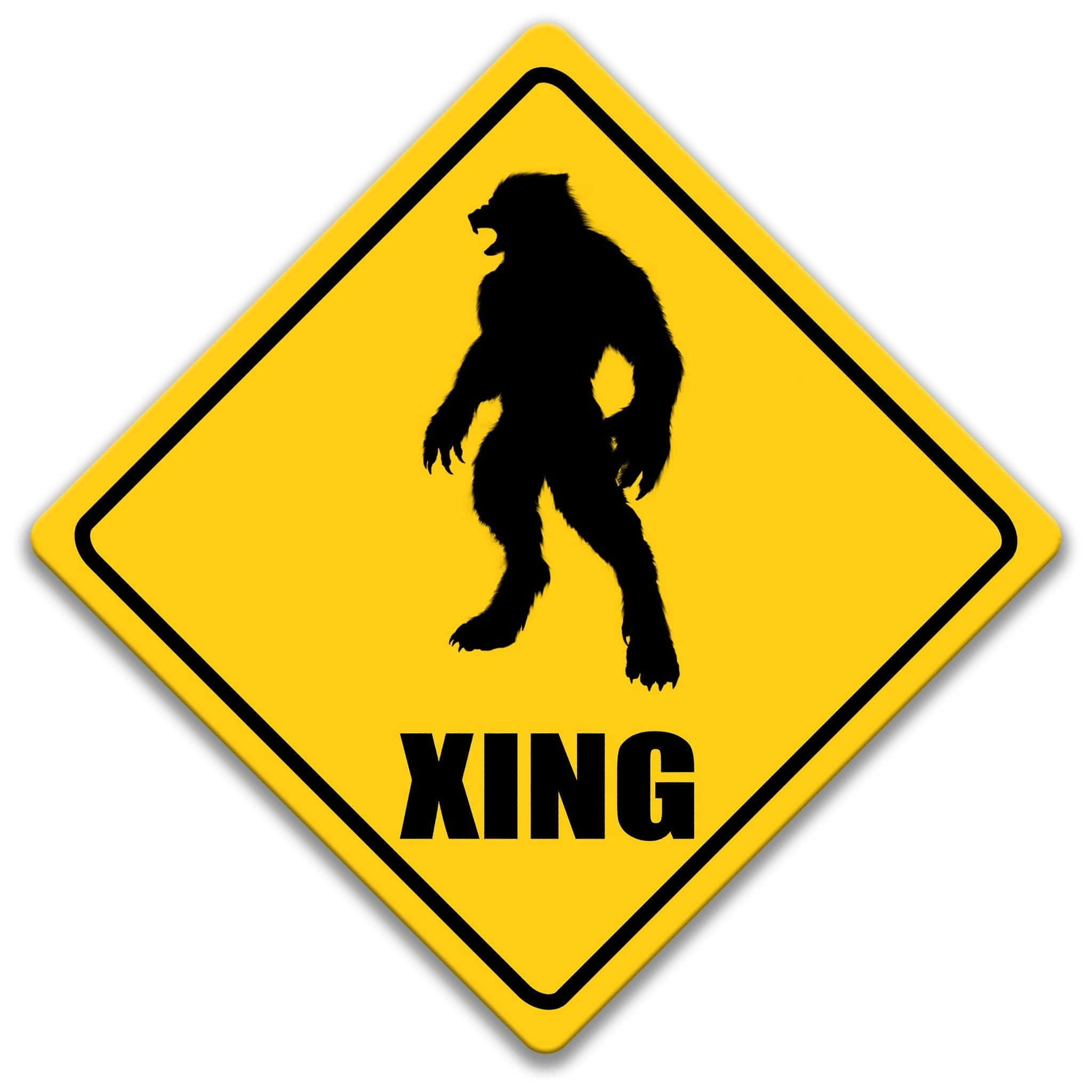 Michigan Dogman XING Caution Sign