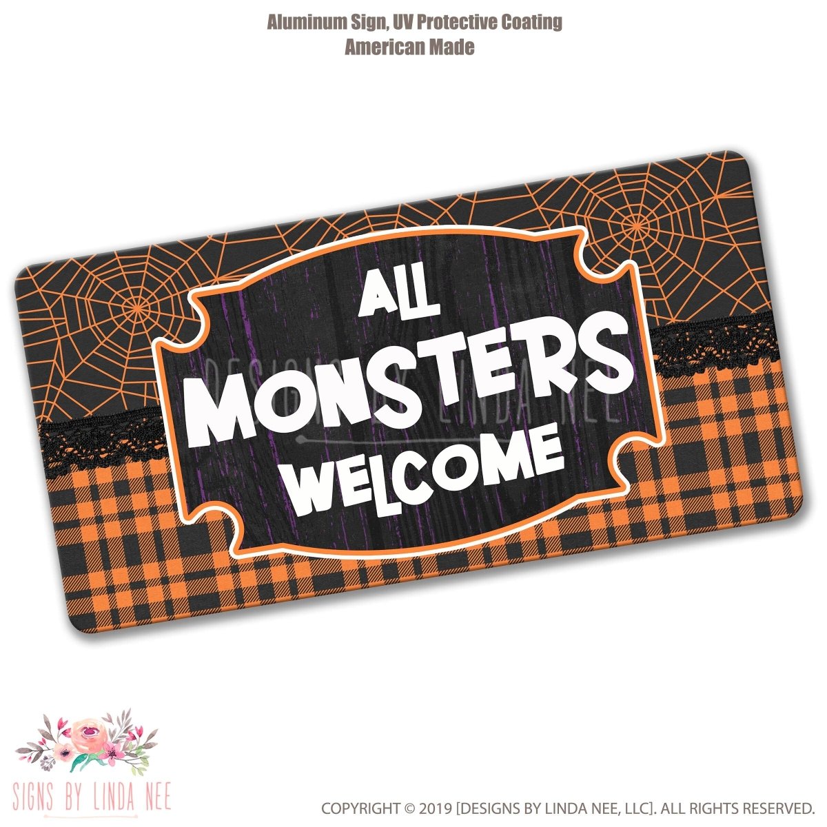 Monsters Welcome Wreath Sign