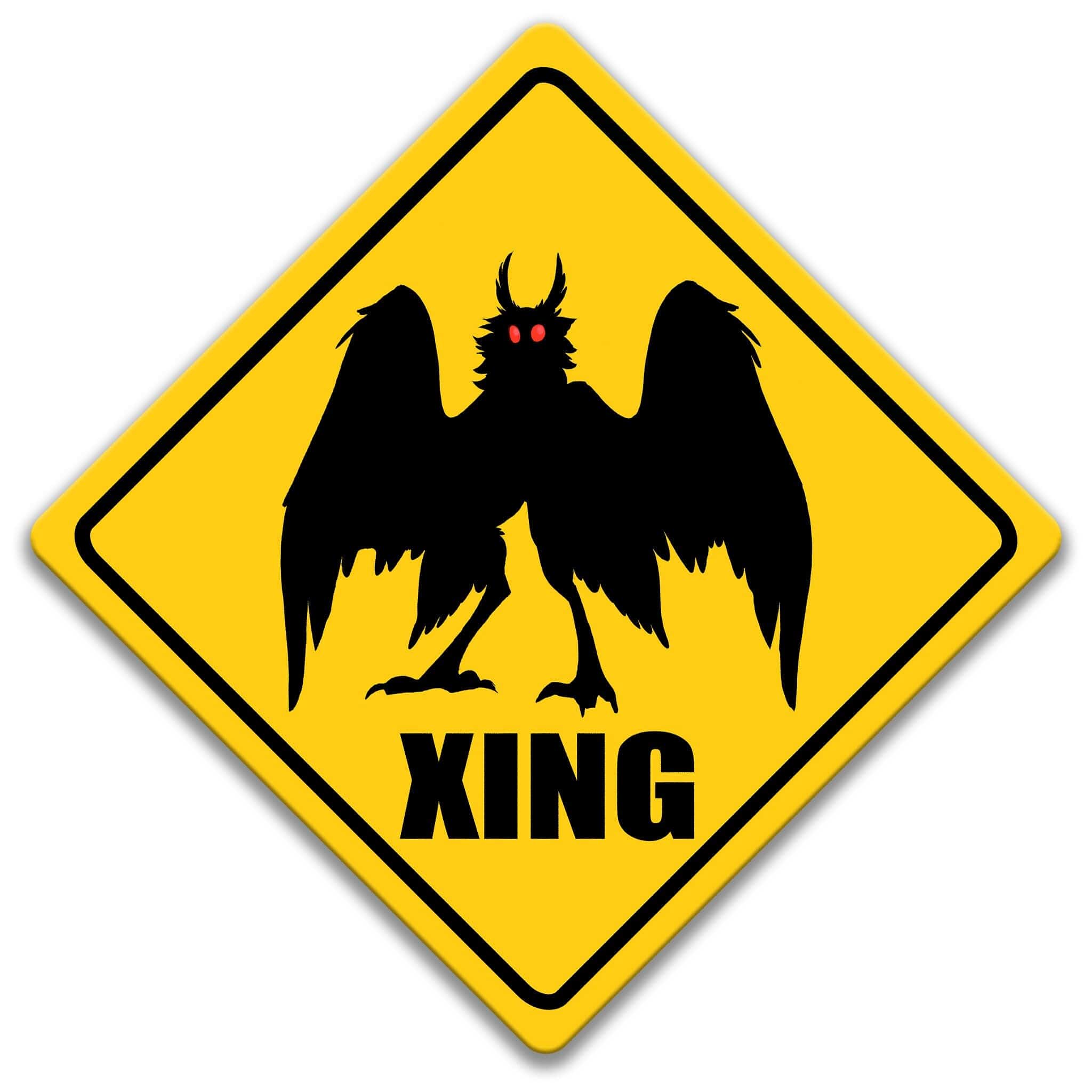 Mothman XING Caution Sign