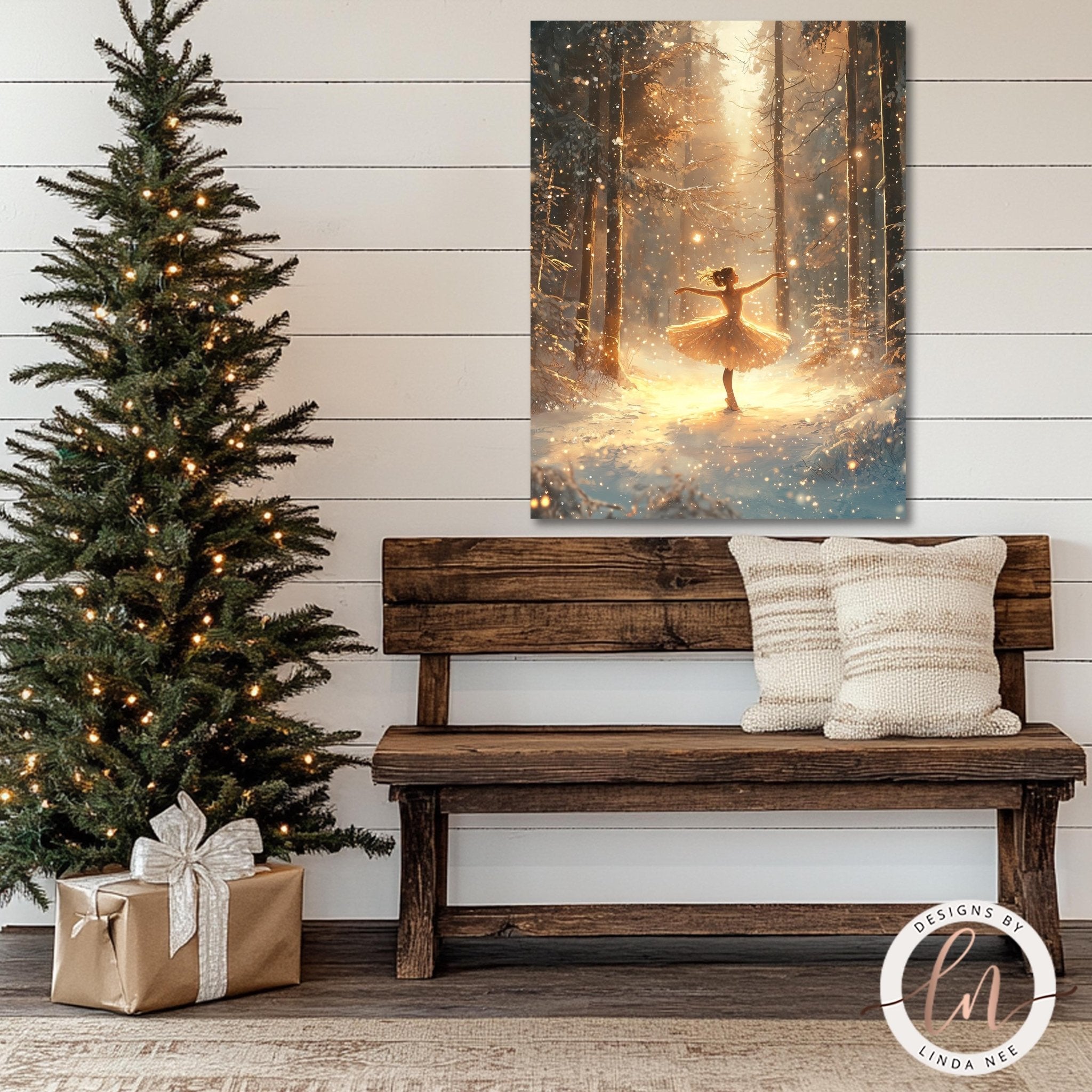 Nutcracker Ballerina - Winter Scene Holiday Wall Art