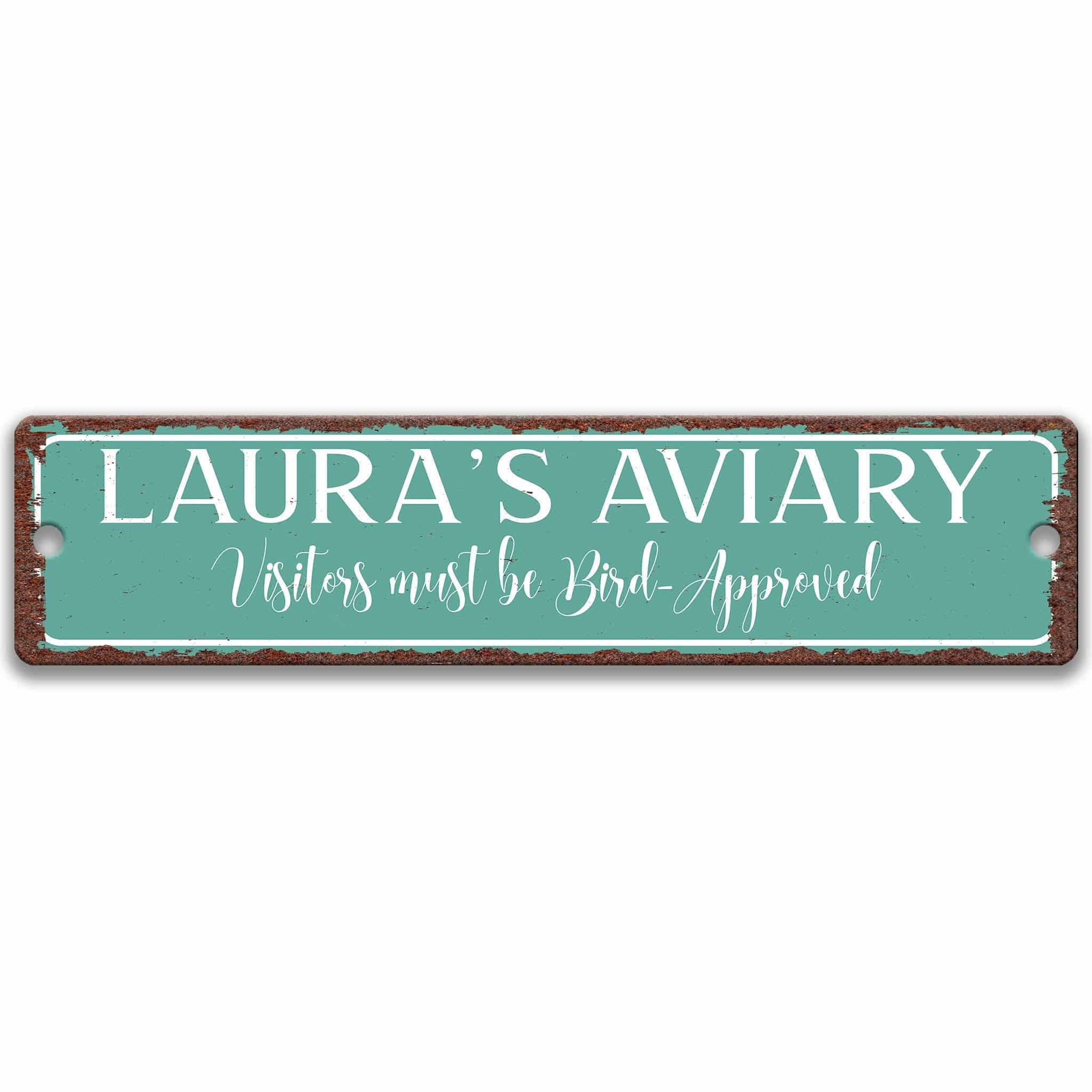 Personalized Aviary Sign, Bird Watching Area, Garden Sign, Bird Lover Gift