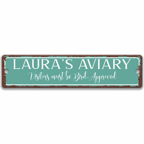 Personalized Aviary Sign, Bird Watching Area, Garden Sign, Bird Lover Gift