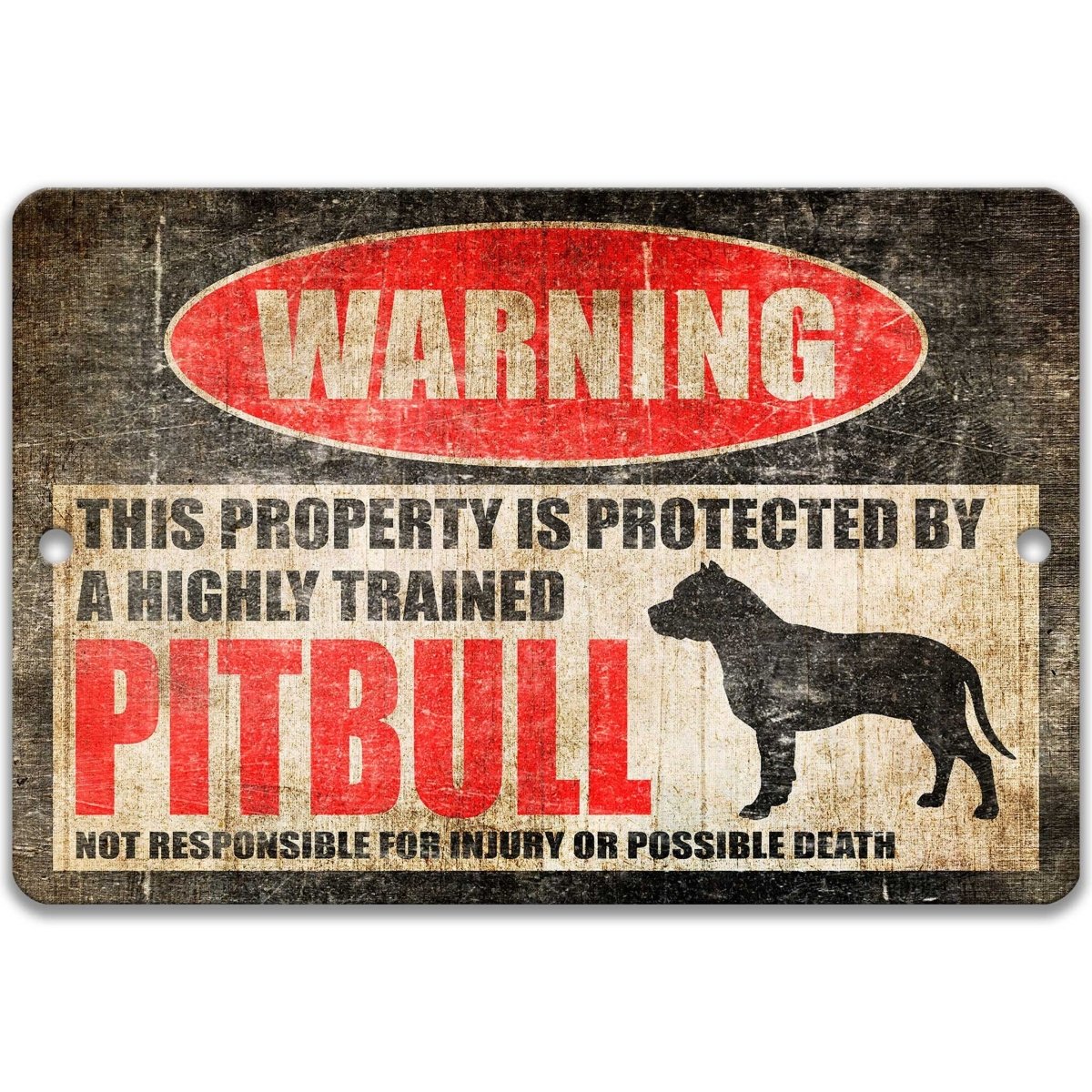 Pitbull Warning Sign No Trespassing