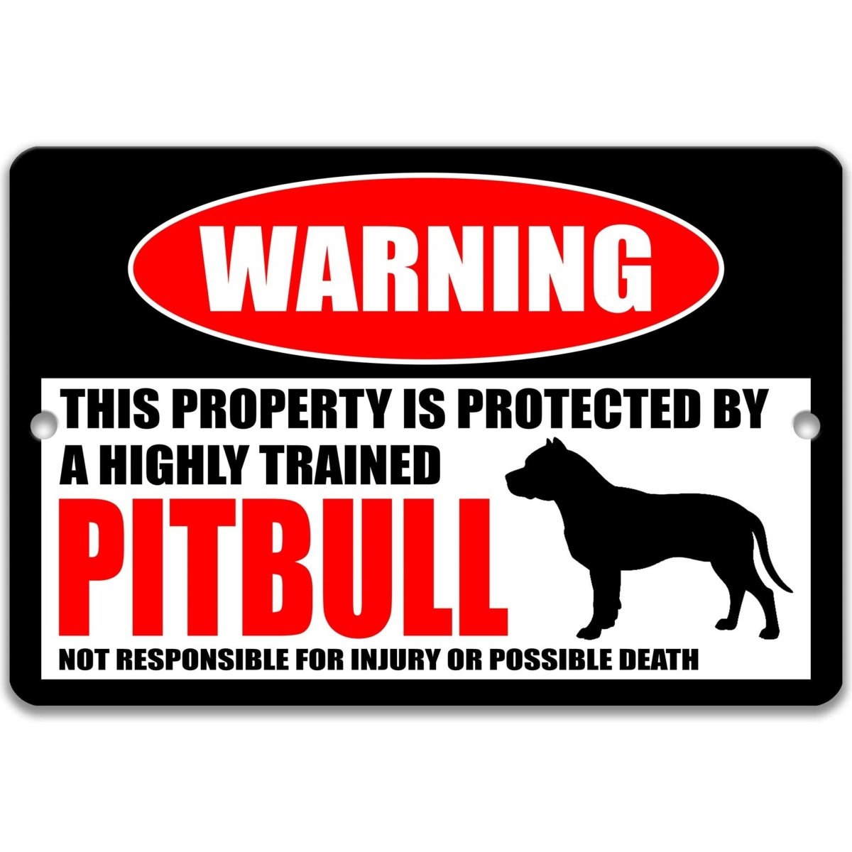 Pitbull Warning Sign No Trespassing