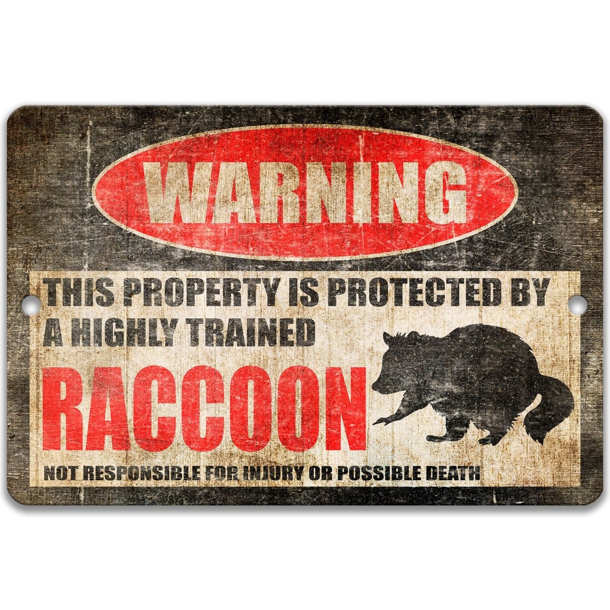 Raccoon Animal Property Sign