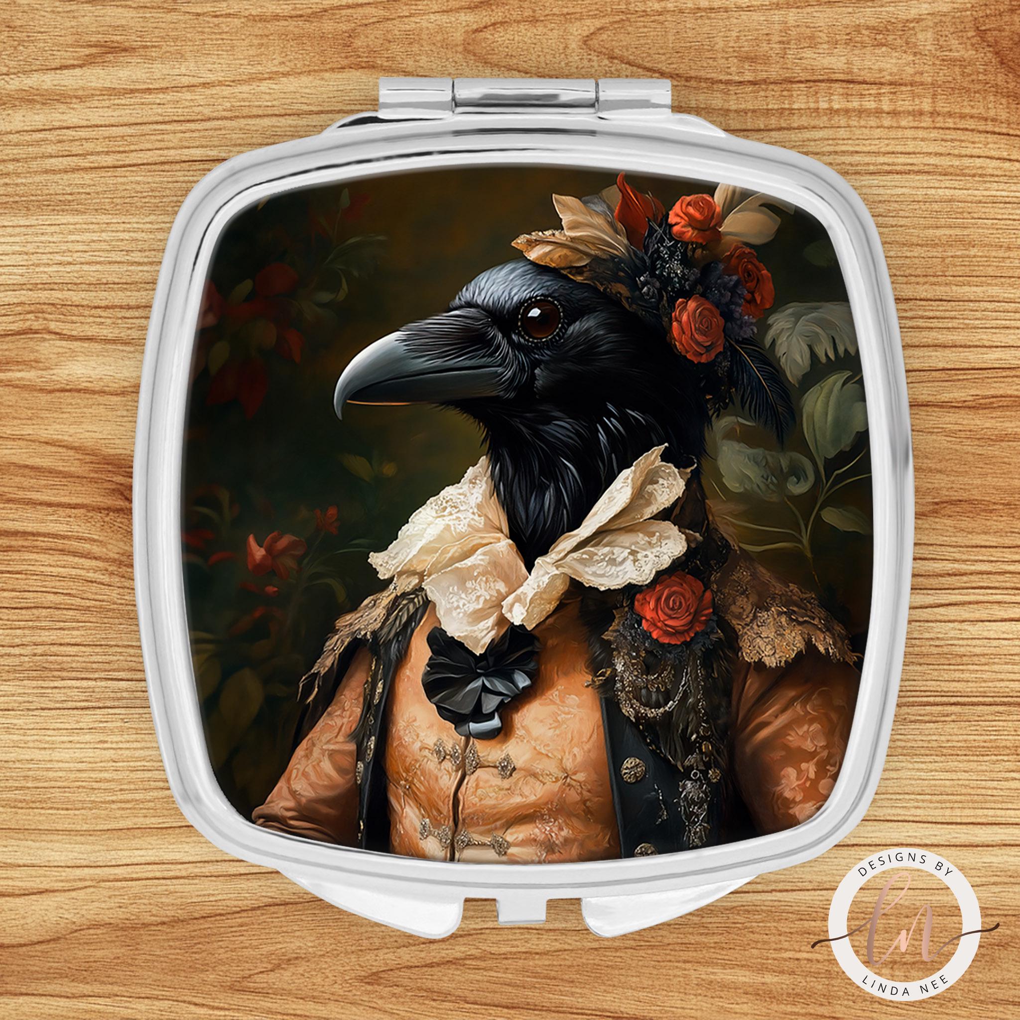 Raven Compact Mirror - Gothic Female Gamer Fashion Gift