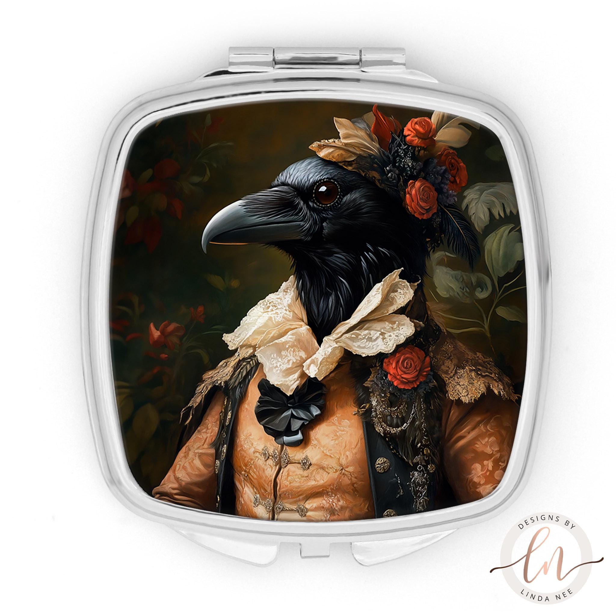 Raven Compact Mirror - Gothic Female Gamer Fashion Gift