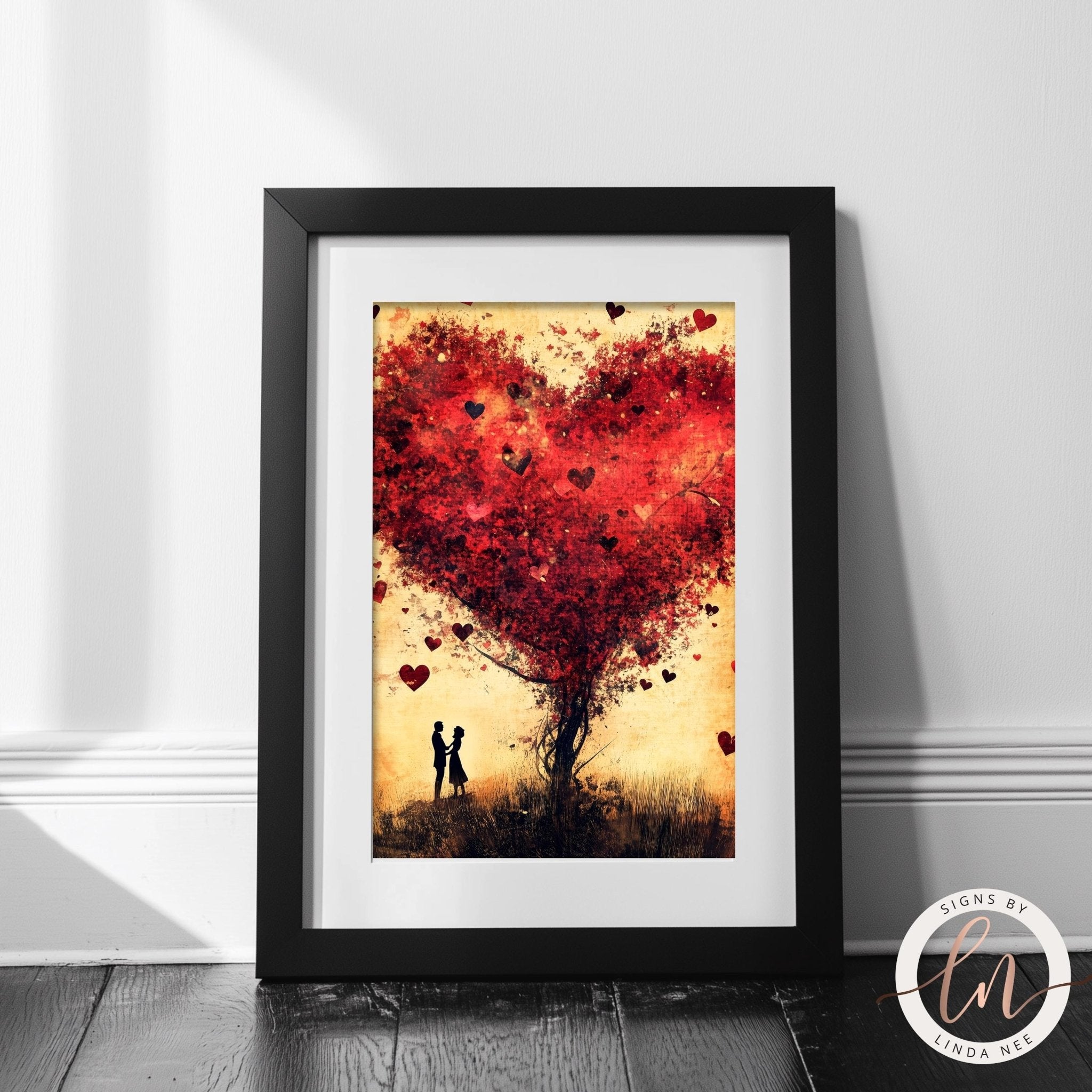 Romantic Heart Tree Art