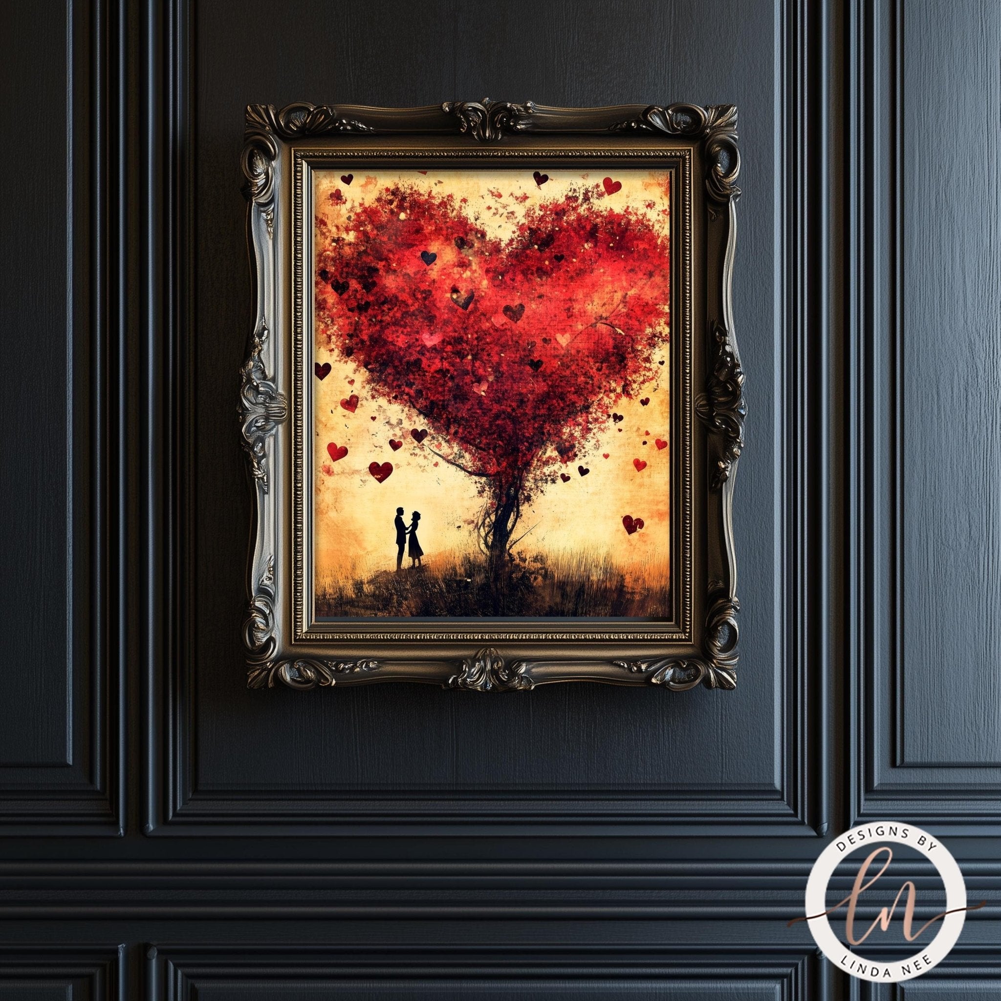 Romantic Heart Tree Art