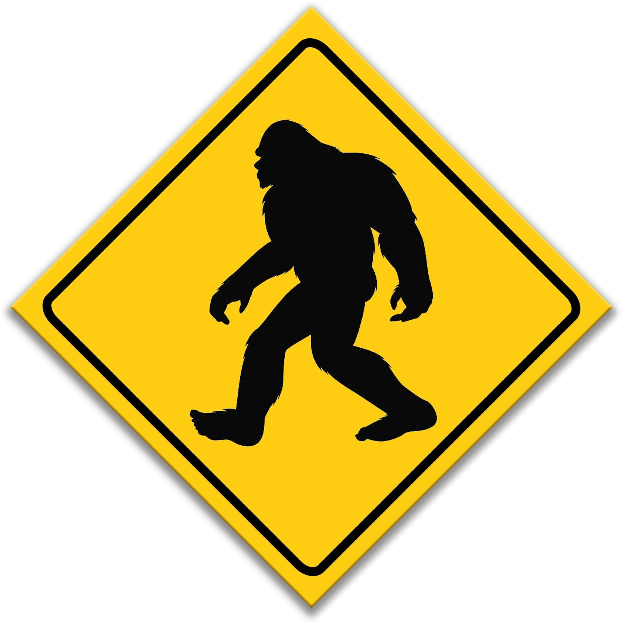 Sasquatch Crossing Caution Sign