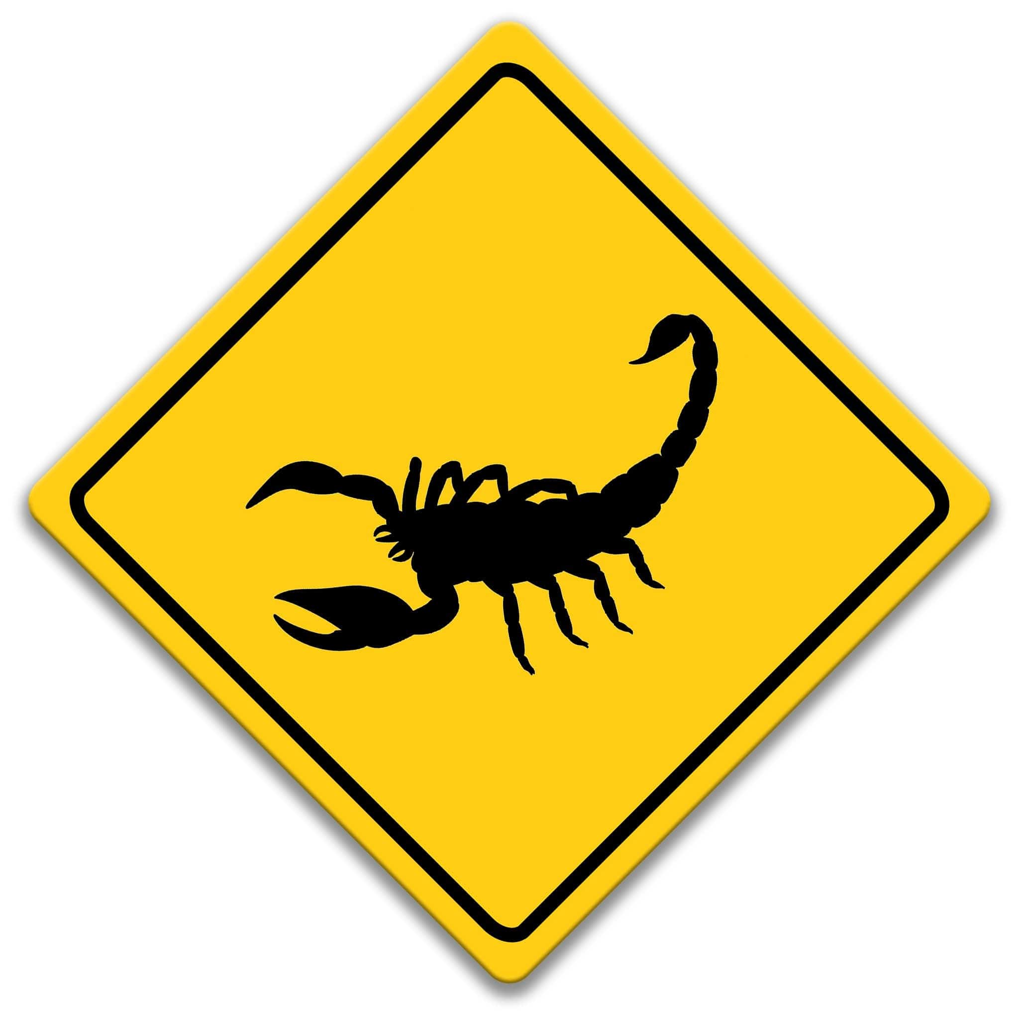 Scorpion Crossing Caution Sign