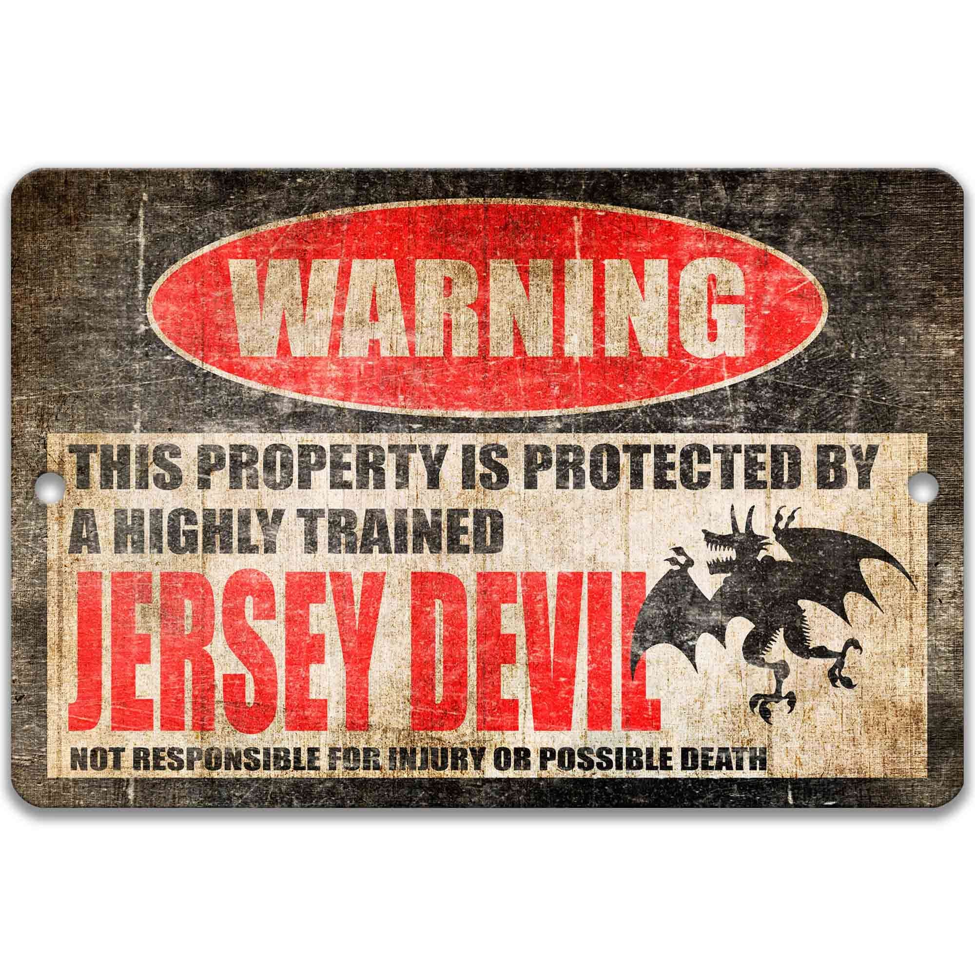 Supernatural Decor Jersey Devil Sign - Warning for Mysterious Places - Leeds Devil Inspired Outdoor DecorationDesigns by Linda Nee