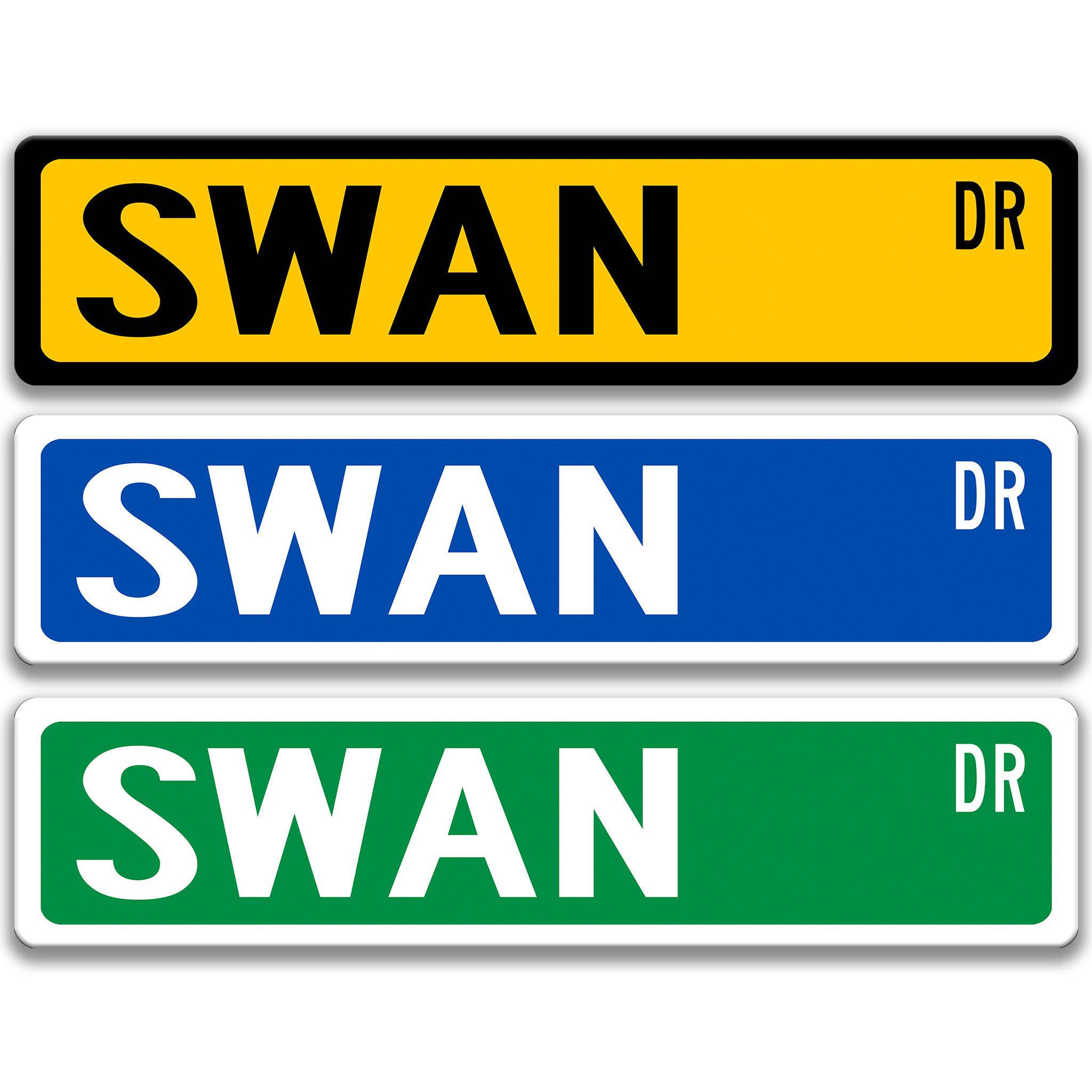 Swan Metal Street Sign