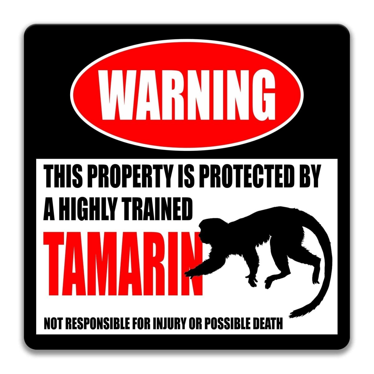 Tamarin Monkey Warning Sign