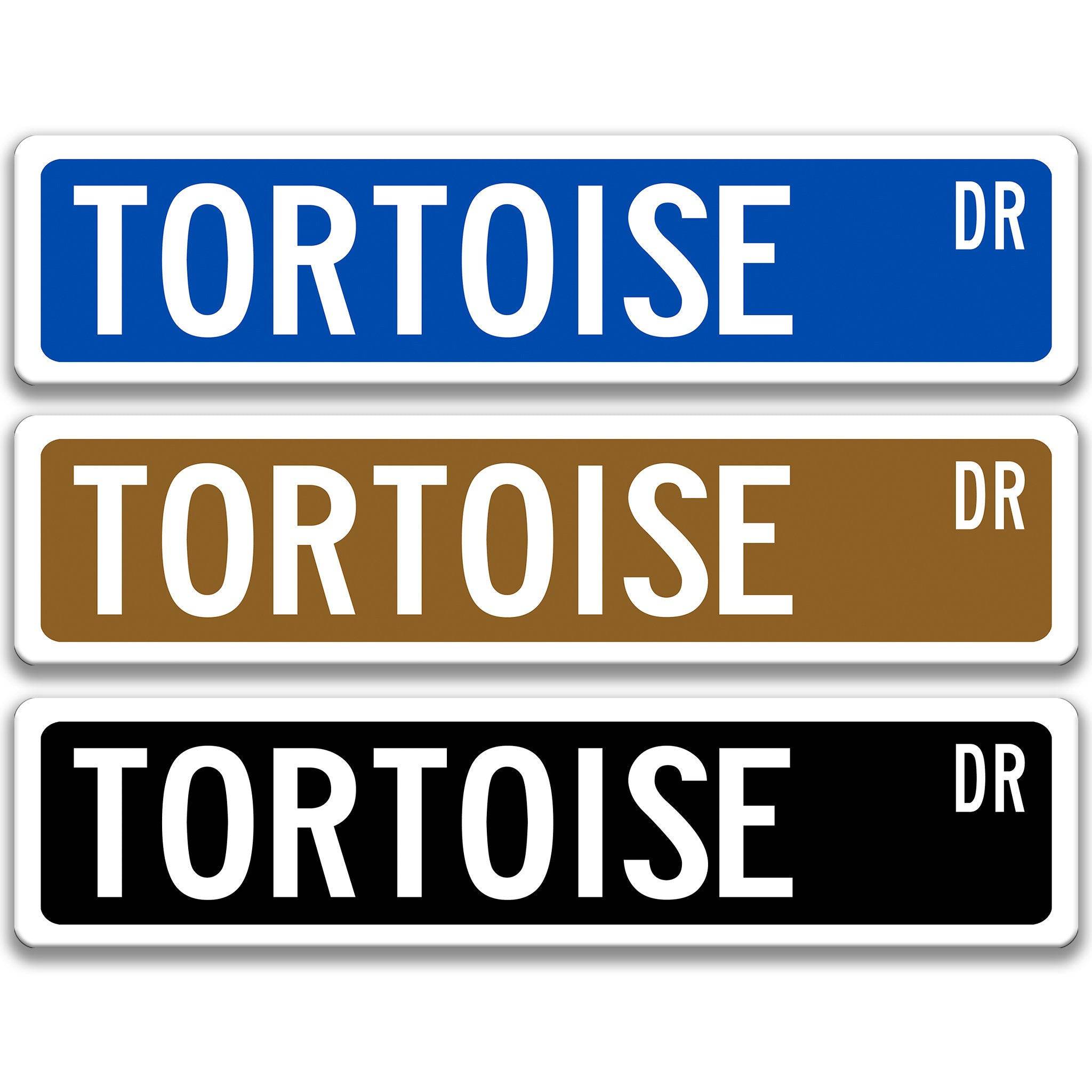 Tortoise Metal Street Sign