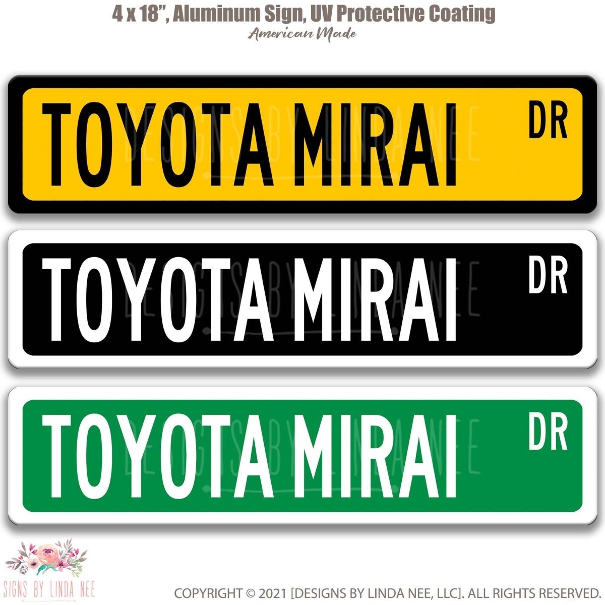 Toyota Mirai Street Sign - Garage Decor & Auto AccessoriesDesigns by Linda Nee