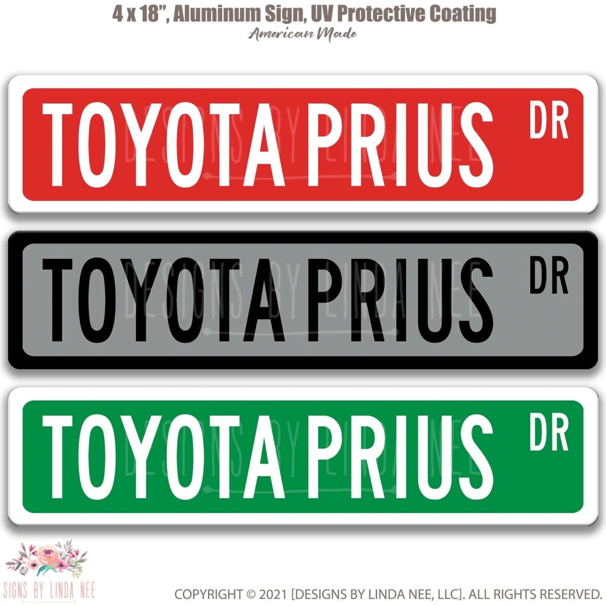 Toyota Prius Street Sign - Garage & Auto Decor AccessoriesDesigns by Linda Nee