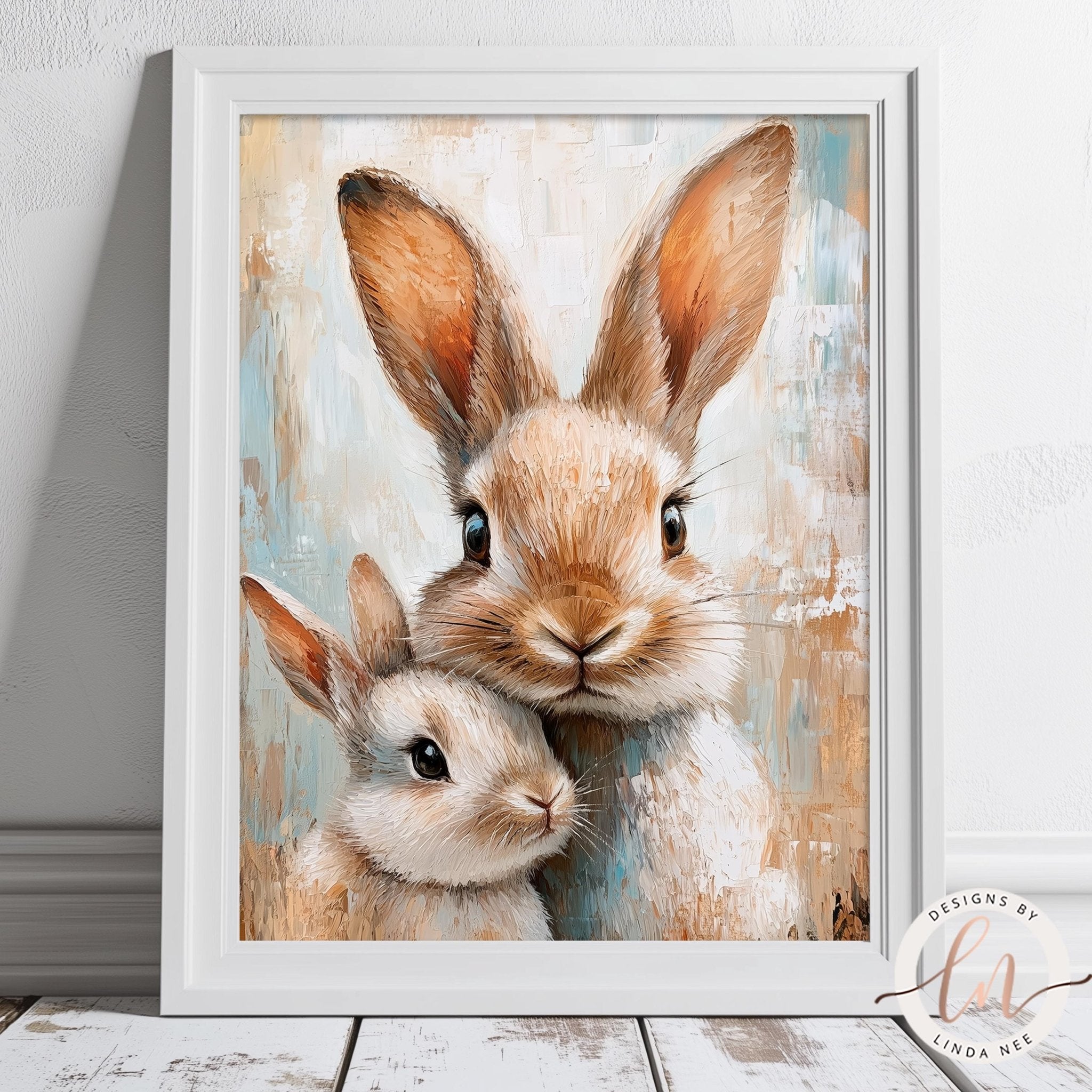 Vintage Bunny Rabbit Print - Farmhouse Nursery Decor
