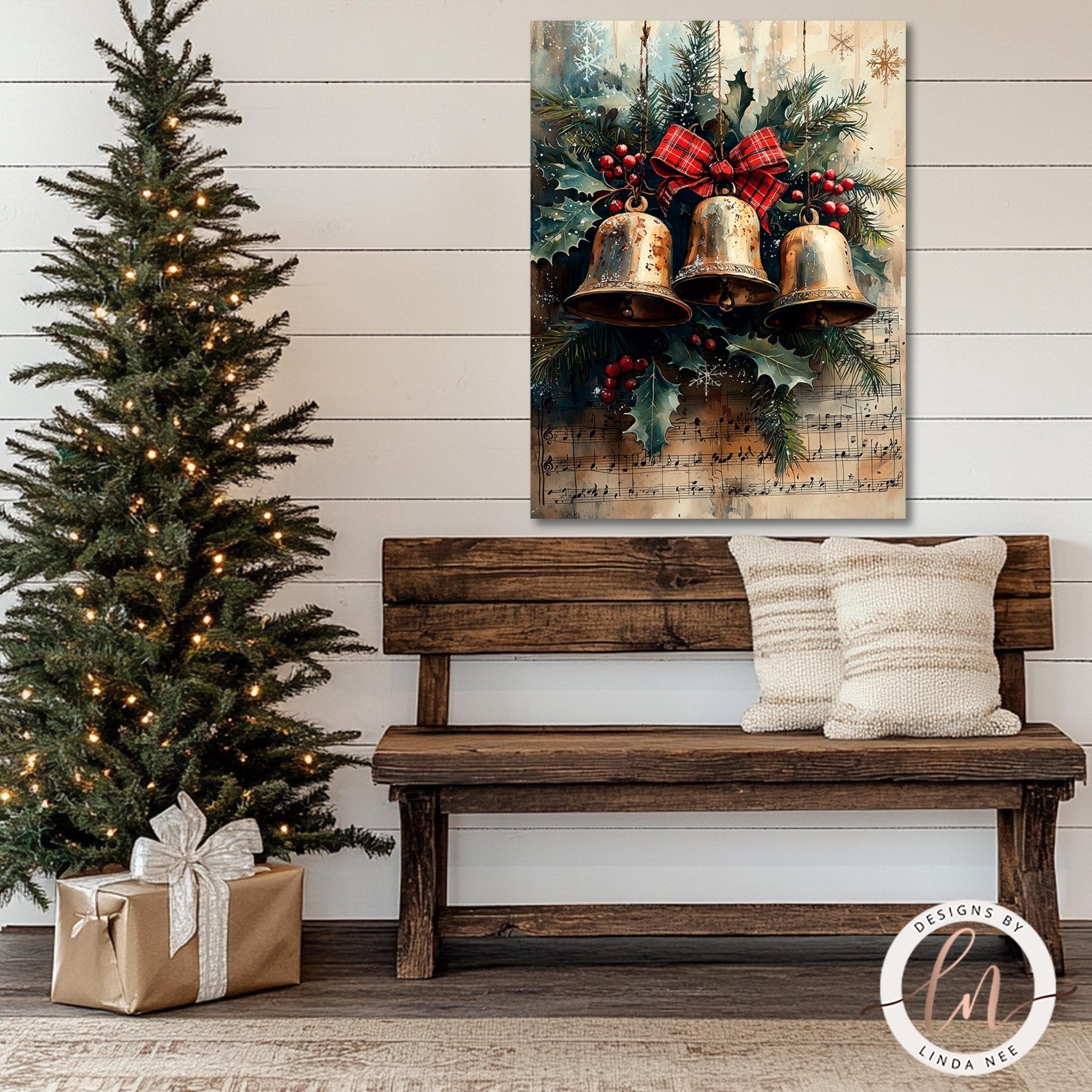 Vintage Christmas Jingle Bells Wall Art - Metal & Fine Art for Holiday Decor
