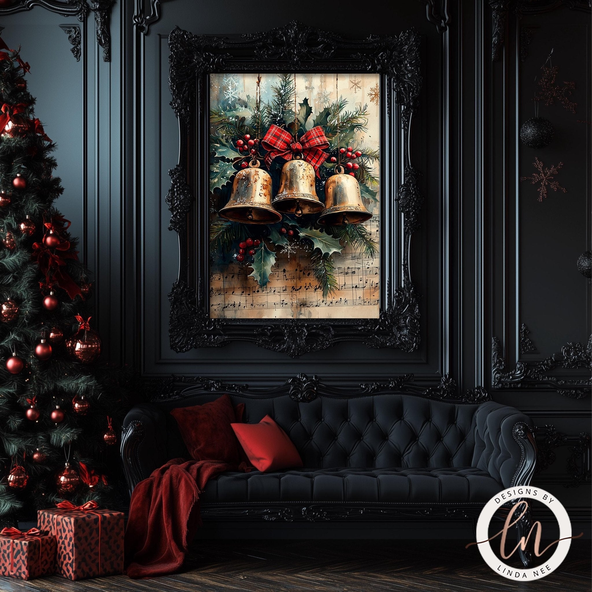 Vintage Christmas Jingle Bells Wall Art - Metal & Fine Art for Holiday Decor