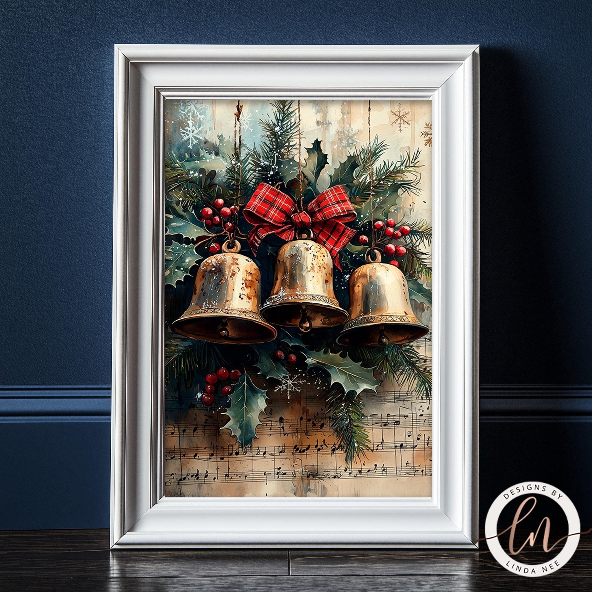 Vintage Christmas Jingle Bells Wall Art - Metal & Fine Art for Holiday Decor