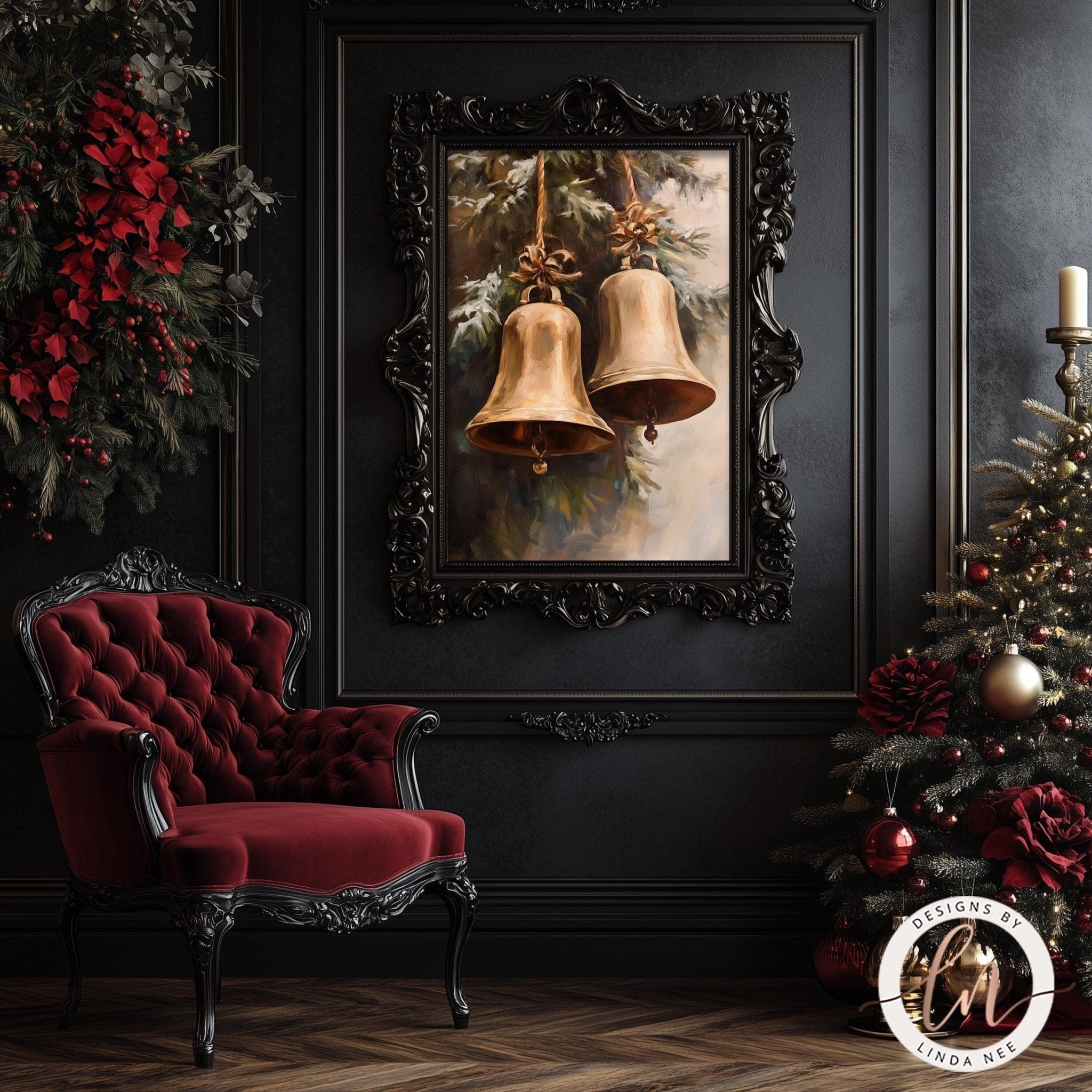 Vintage Christmas Jingle Bells Wall Art - Metal & Fine Art for Holiday Decor